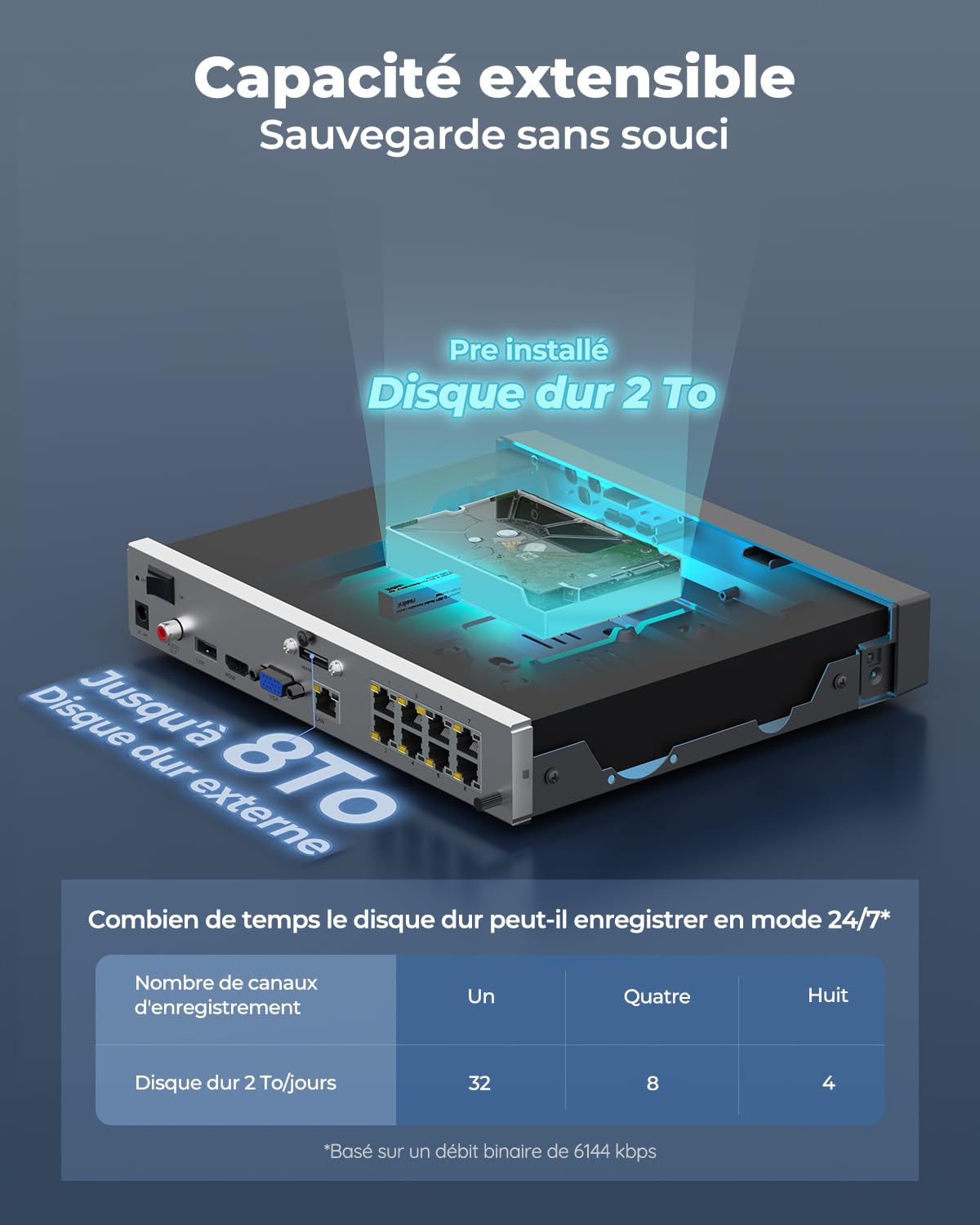 reolink-rln8-410-nvr-8-canaux-poe-4k-avec-disque-2-to image 4