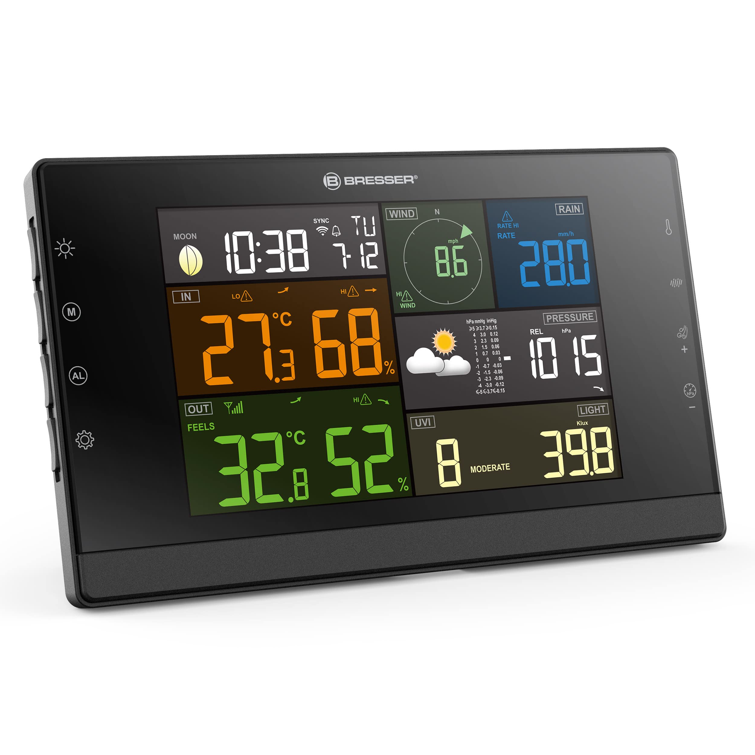 bresser-profi-wsc-station-m-t-o-wifi-capteur-7-en-1-cran-couleur-grise image 2