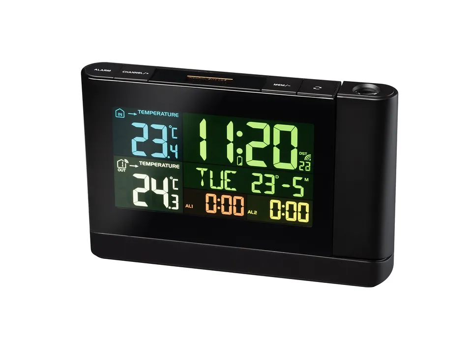 bresser-horloge-de-projection-radio-avec-cran-couleur-et-capteur-ext-rieur image 1