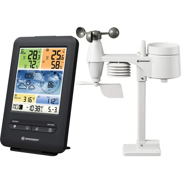 bresser-station-m-t-o-pro-wifi-5-en-1-7002585-noire-avec-capteur-ext-rieur image 1
