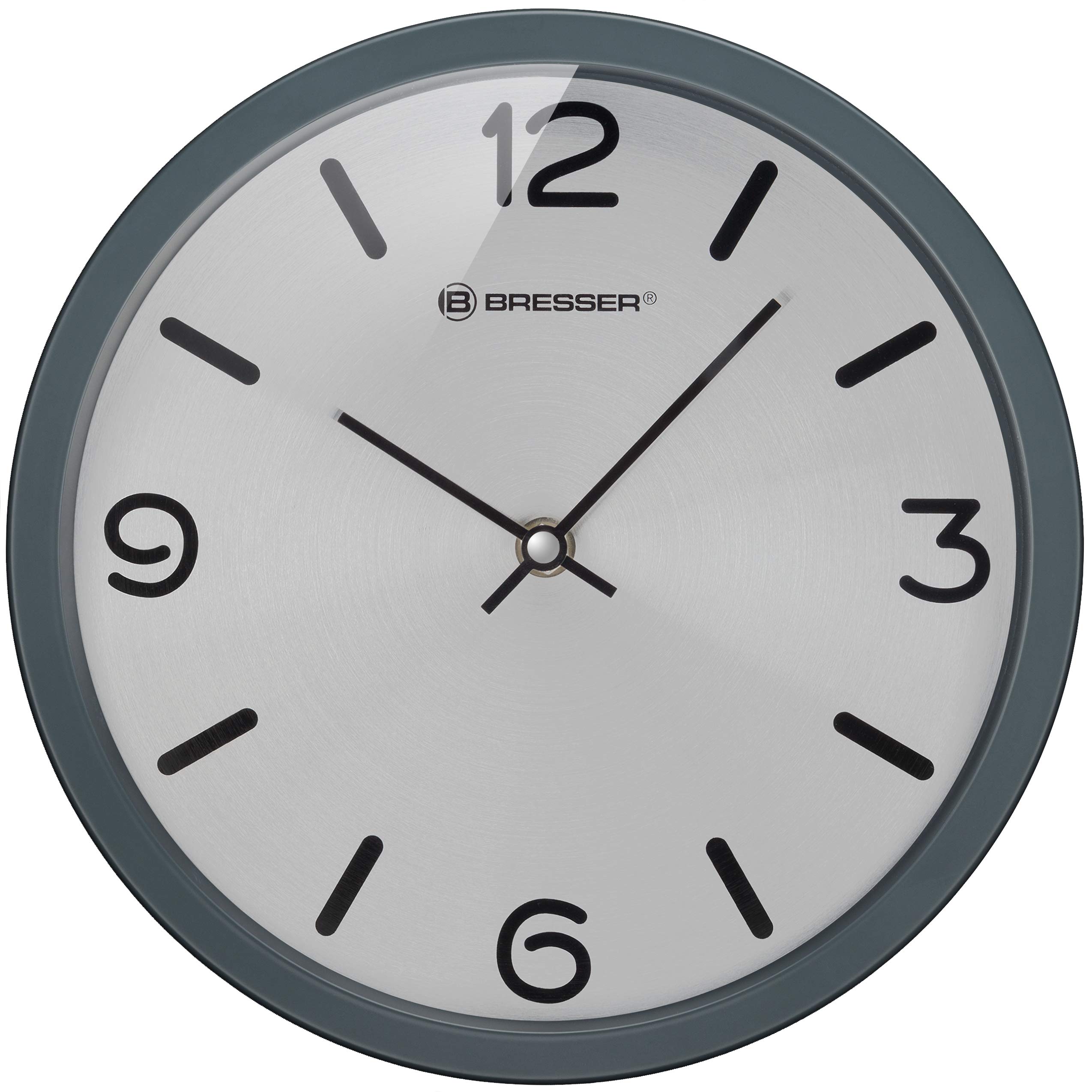 bresser-mytime-silver-edition-horloge-murale-25-cm-cadre-acier-inoxydable-laqu-m image 1