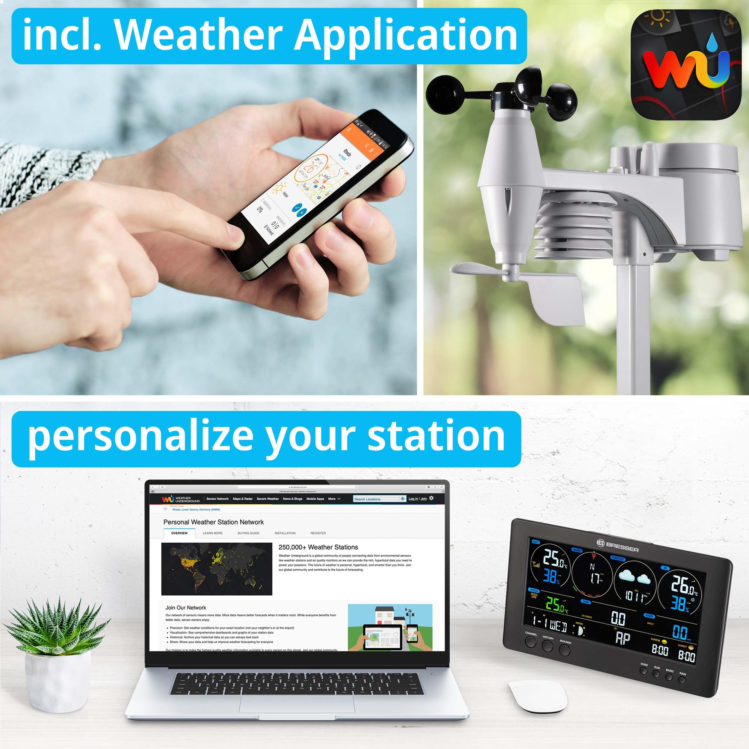 bresser-clearview-station-m-t-o-sans-fil-wifi-capteur-ext-rieur-pro-7-en-1 image 2