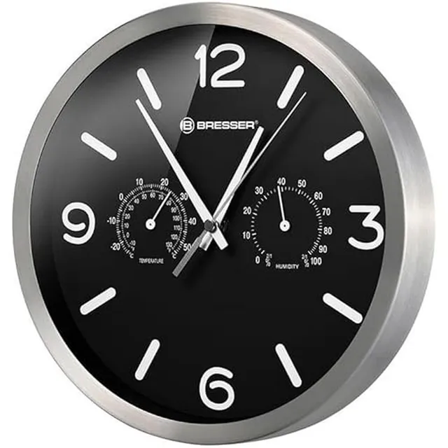bresser-mytime-nd-horloge-murale-radio-pilot-e-thermo-hygro-inox-noir image 1