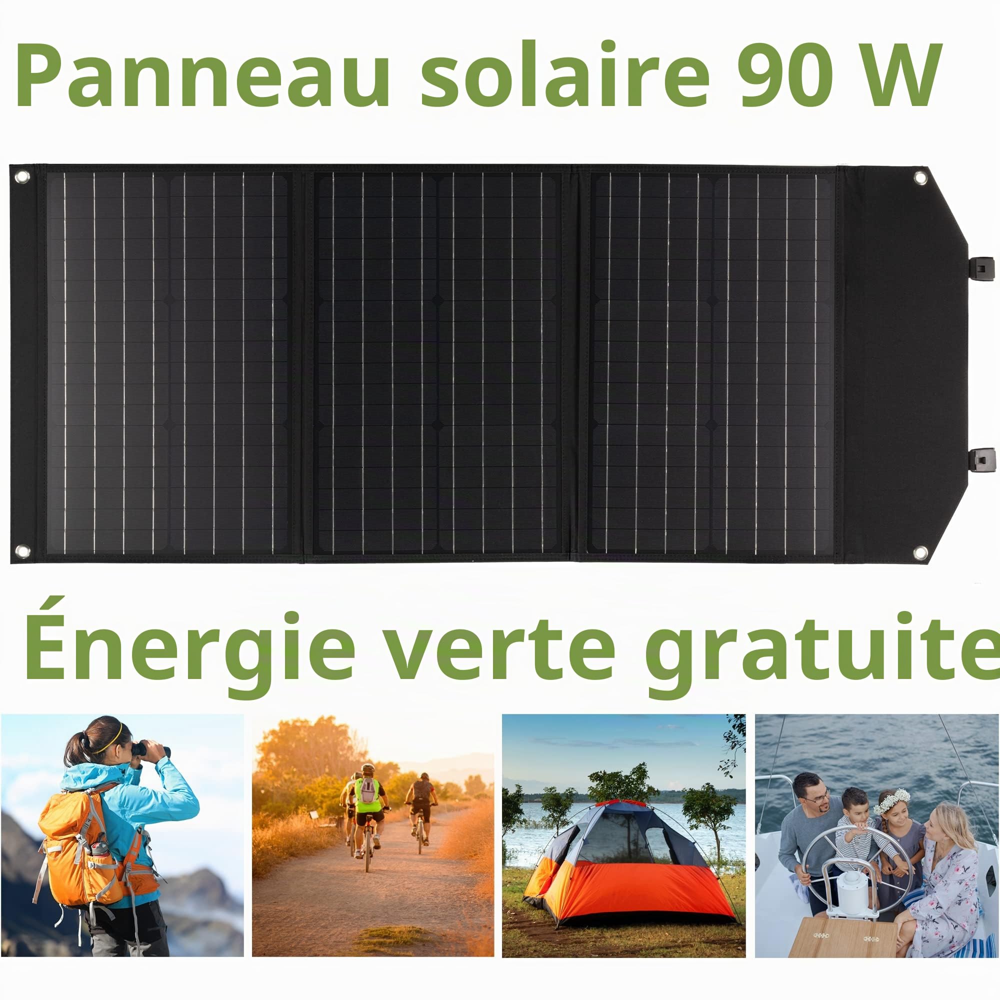 bresser-chargeur-solaire-portable-90w-pliable-usb-a-sortie-dc image 2