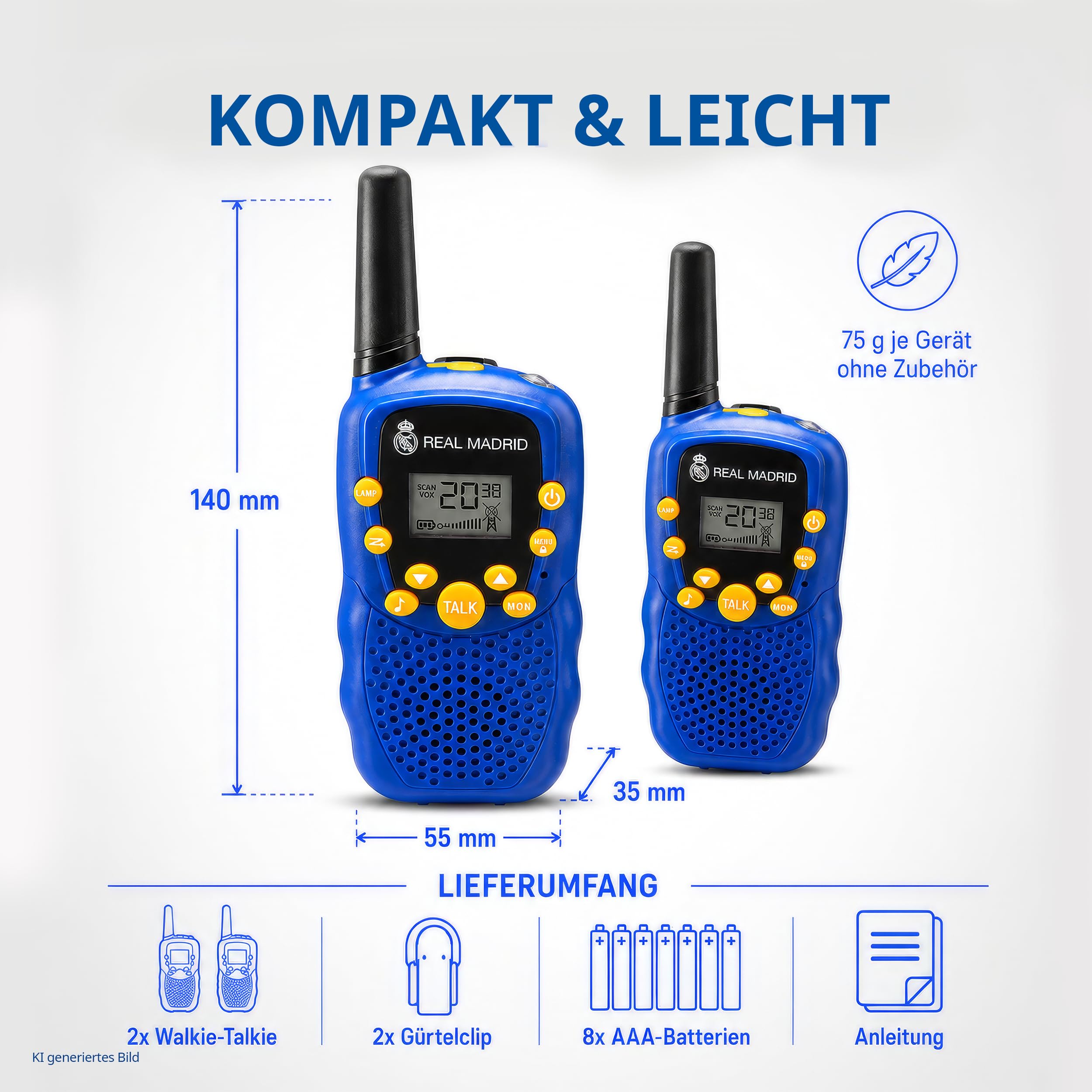 real-madrid-talkies-walkies-par-2-port-e-6-km-mode-vox-mains-libres image 7