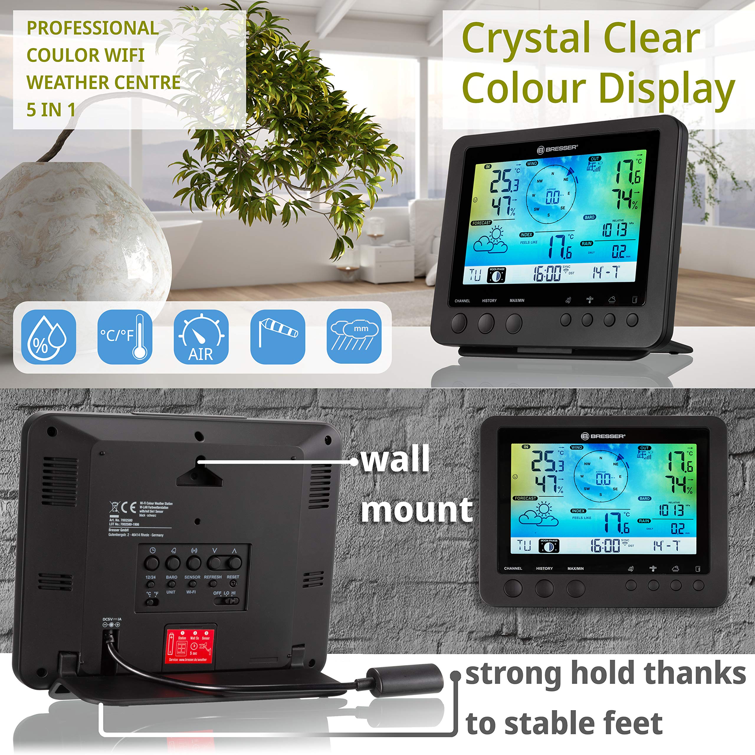 bresser-station-m-t-o-sans-fil-5-en-1-wifi-noir-cran-5-7 image 3