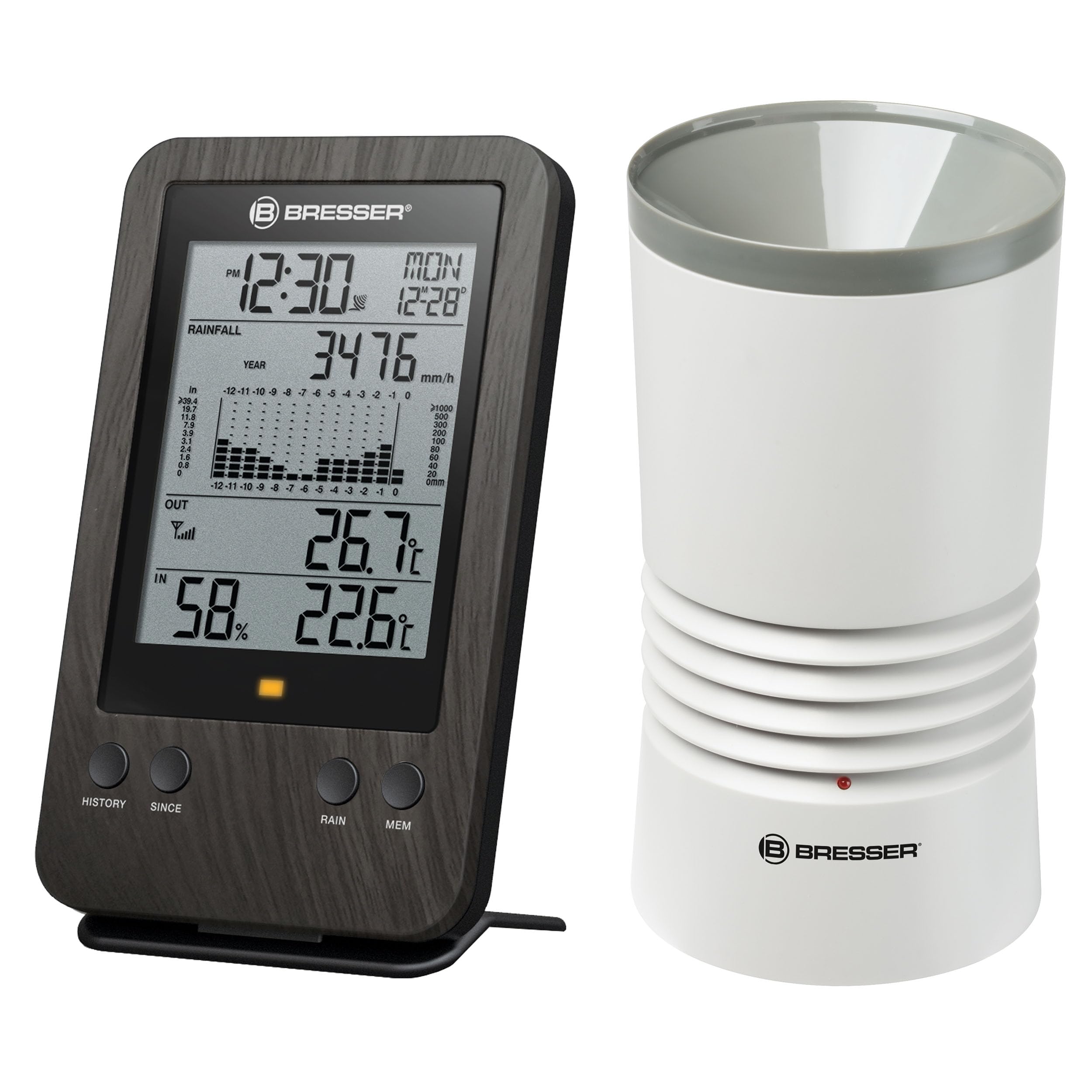 bresser-station-m-t-o-sans-fil-pluviom-tre-professionnel-aspect-bois image 1