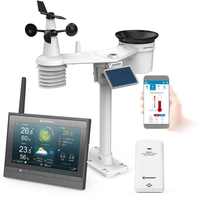 bresser-meteochamp-hd-centrale-m-t-o-wifi-7-en-1-led-cran-couleur-17-8-cm-capteu image 1