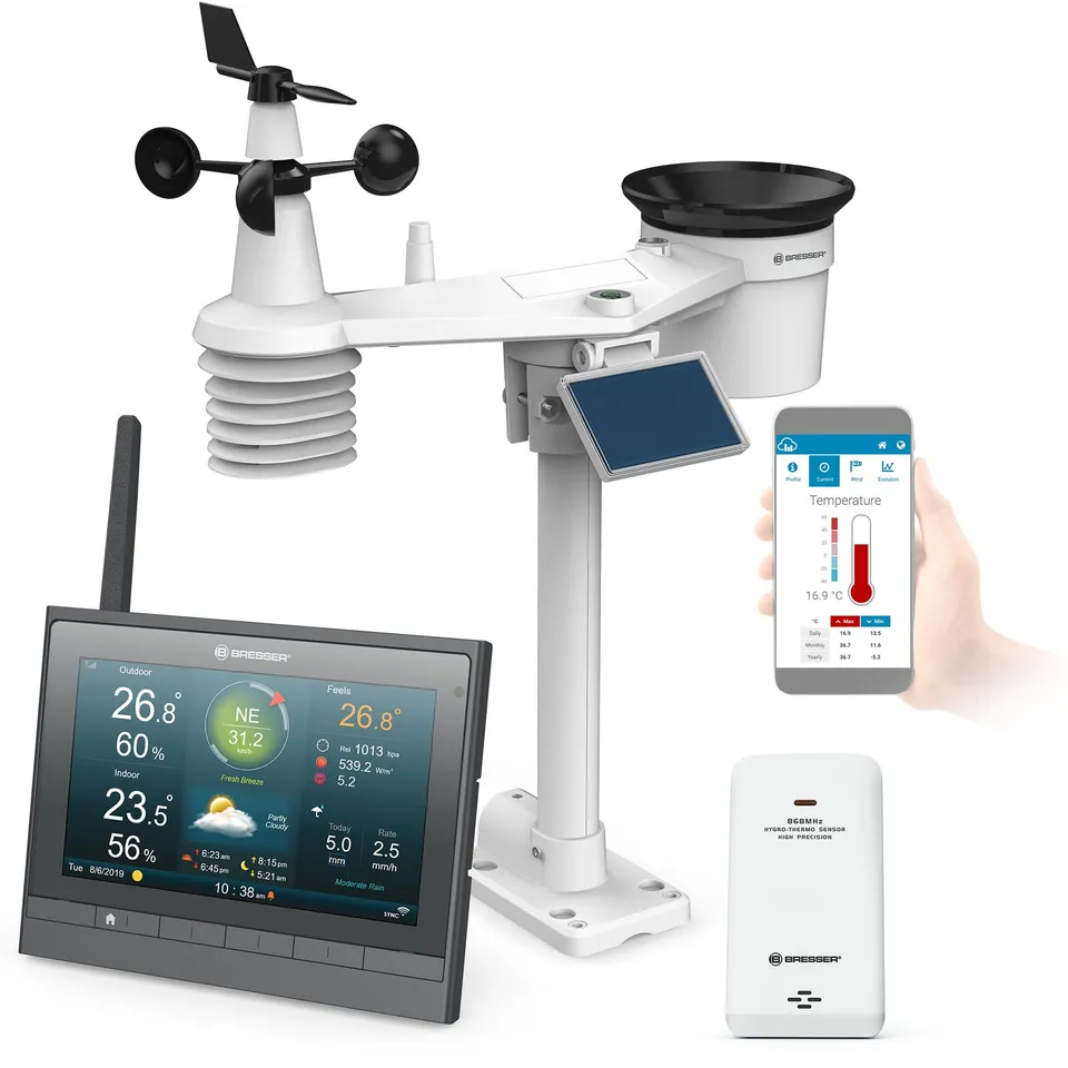 bresser-meteochamp-hd-centrale-m-t-o-wifi-7-en-1-led-cran-couleur-17-8-cm-capteu image 1