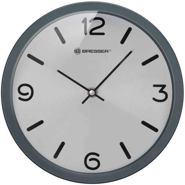 bresser-mytime-silver-edition-horloge-murale-25-cm-cadre-acier-inoxydable-laqu-m image 1