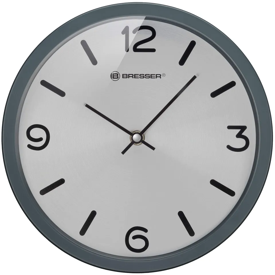 bresser-mytime-silver-edition-horloge-murale-25-cm-cadre-acier-inoxydable-laqu-m image 1