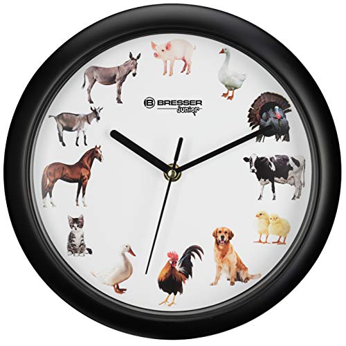 bresser-8880801-horloge-murale-enfant-avec-12-cris-d-animaux-25-cm image 5