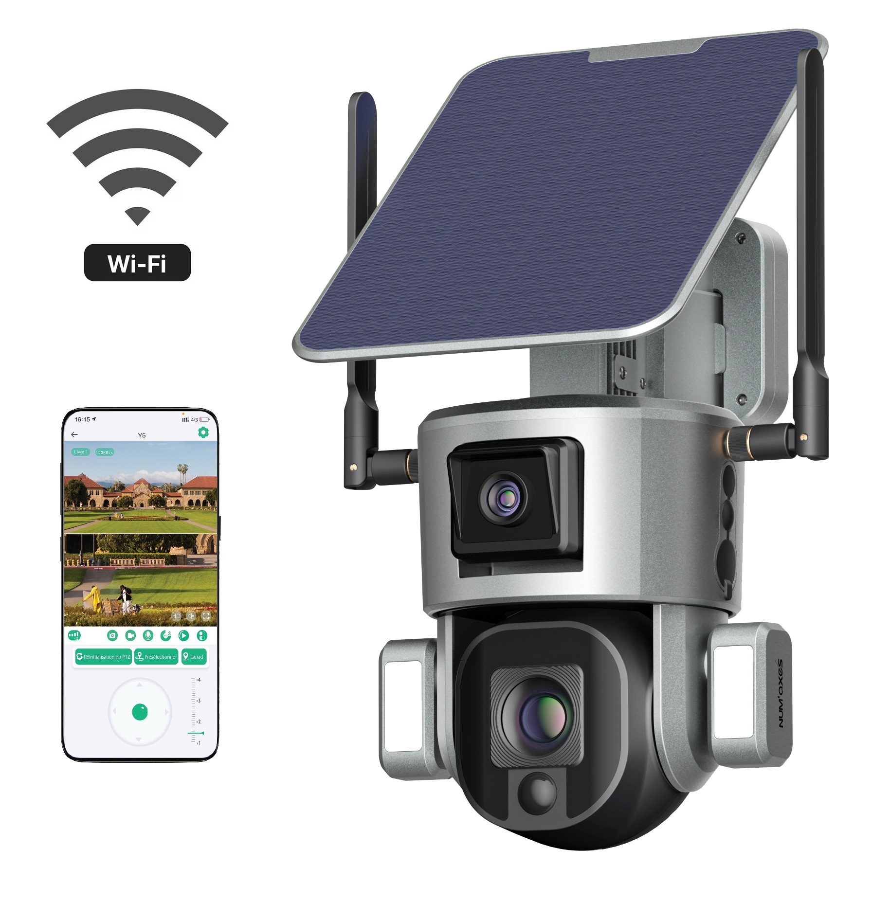 num-axes-cam1073-cam-ra-de-surveillance-360-wi-fi-double-objectif-4mp-zoom-10x image 1