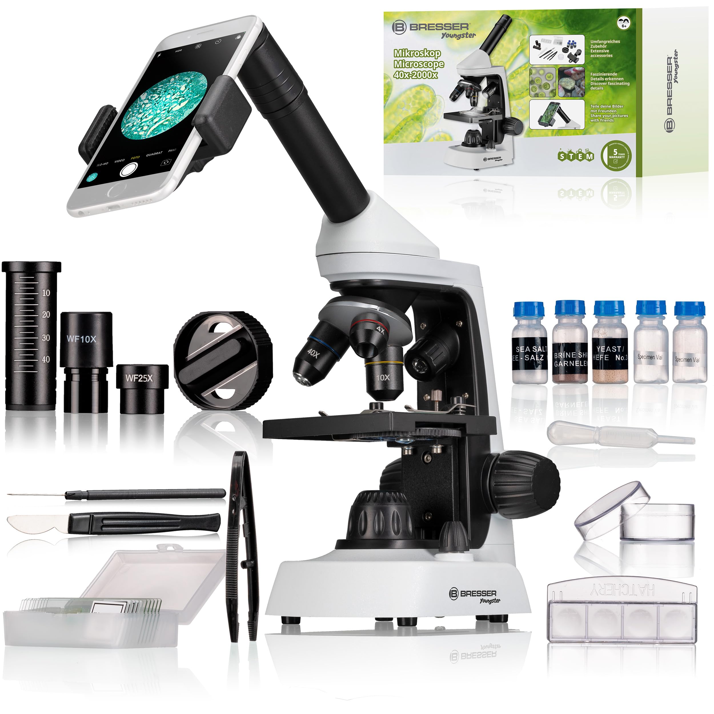 bresser-junior-microscope-40x-2000x-avec-support-smartphone-et-led image 1