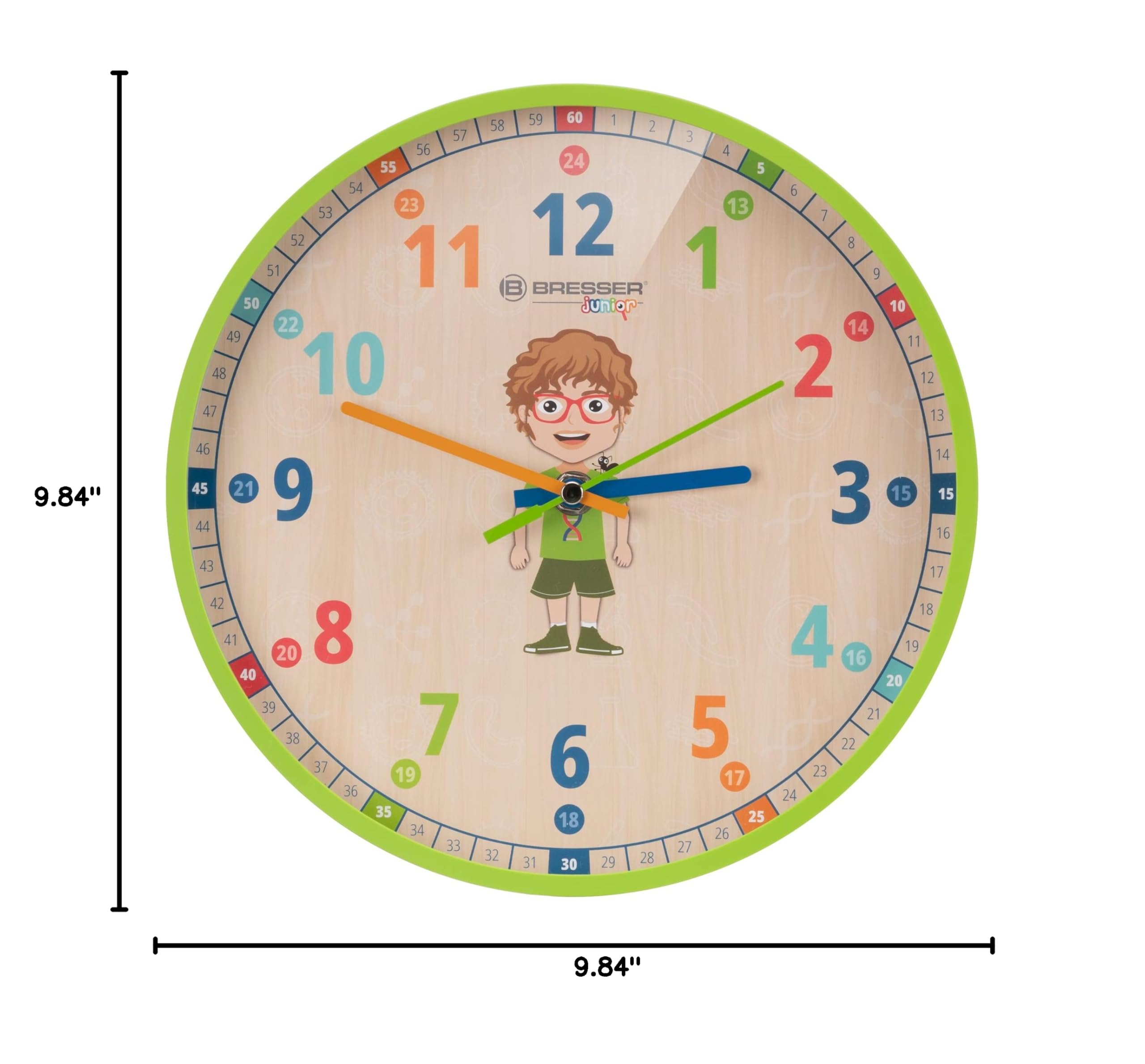bresser-junior-horloge-murale-enfant-silencieuse-25-cm-motif-flora-luna-lukas-ve image 6