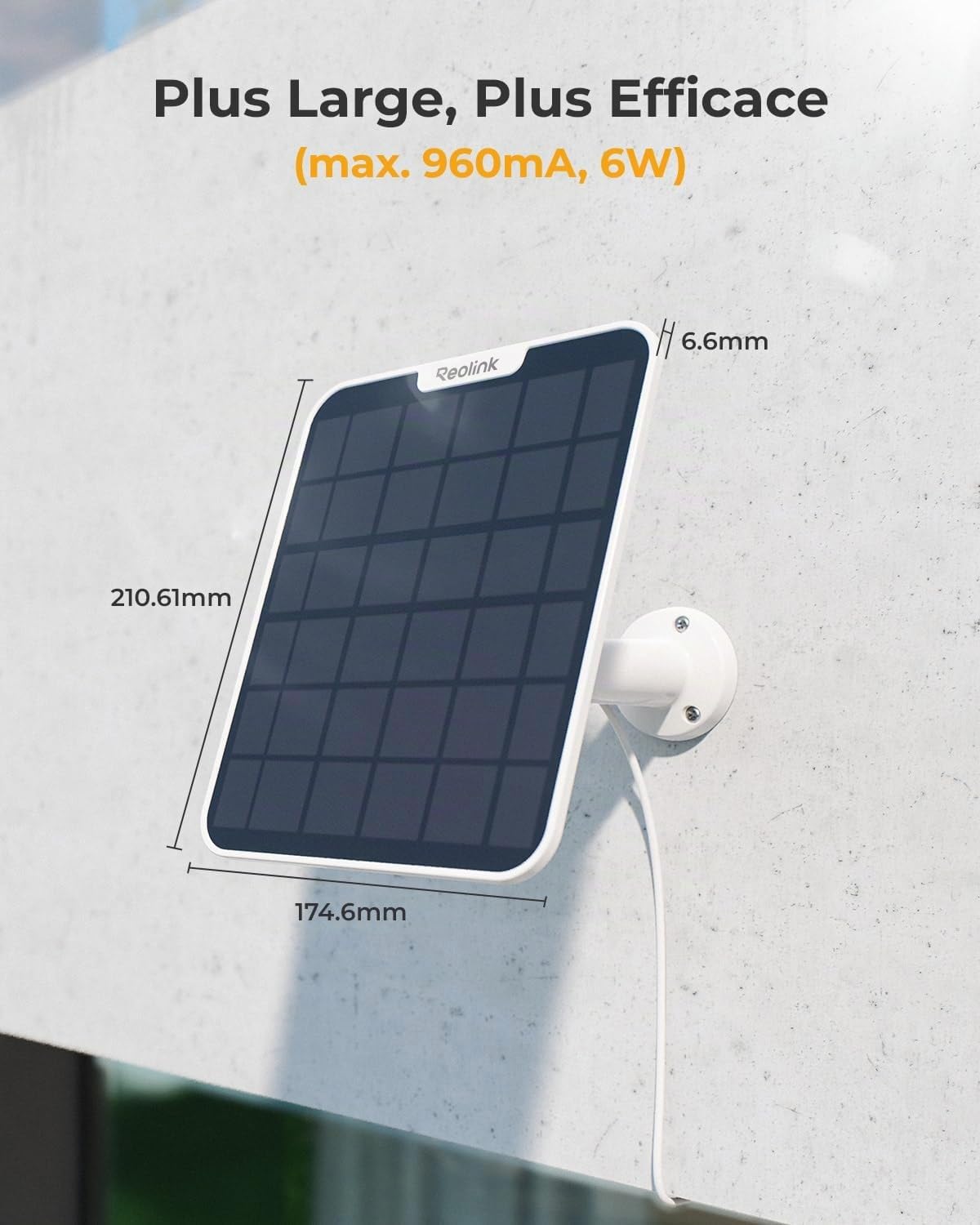 reolink-panneau-solaire-6w-blanc-c-ble-4m-pour-cam-ras-batterie image 2
