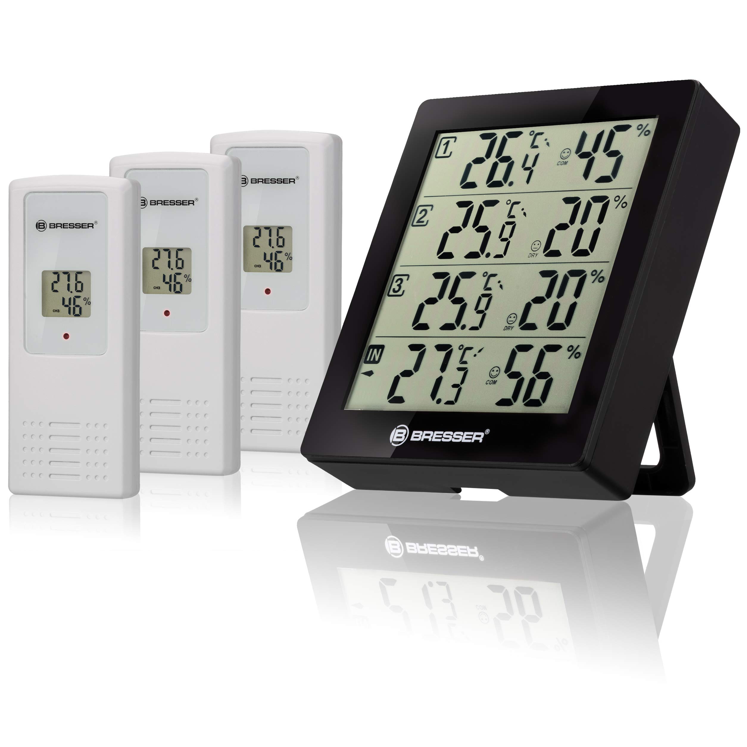 bresser-thermo-hygrom-tre-avec-3-capteurs-sans-fil-4-points-de-mesure-int-rieur- image 1