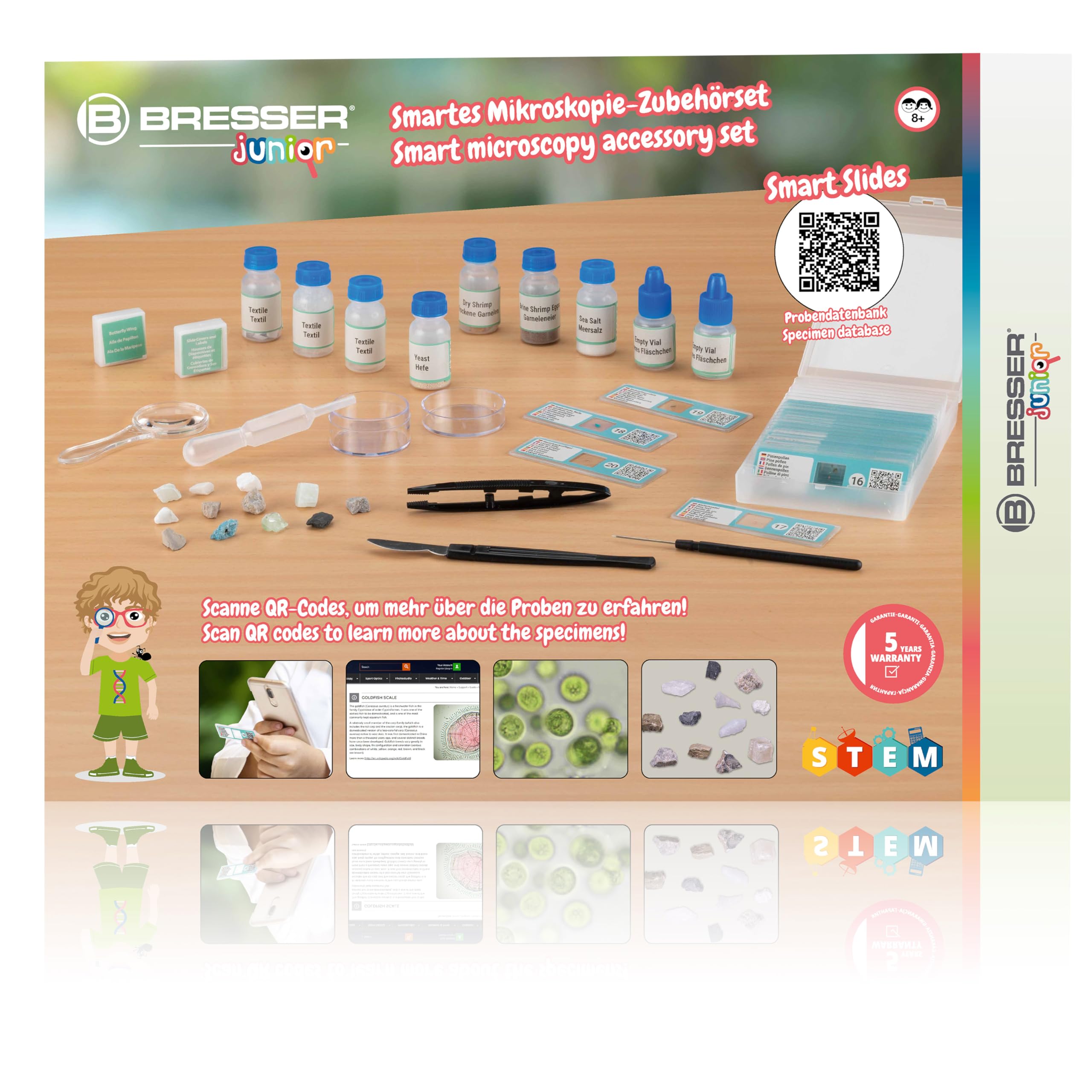 bresser-junior-kit-accessoires-microscope-intelligent-enfant-pierres-qr image 4