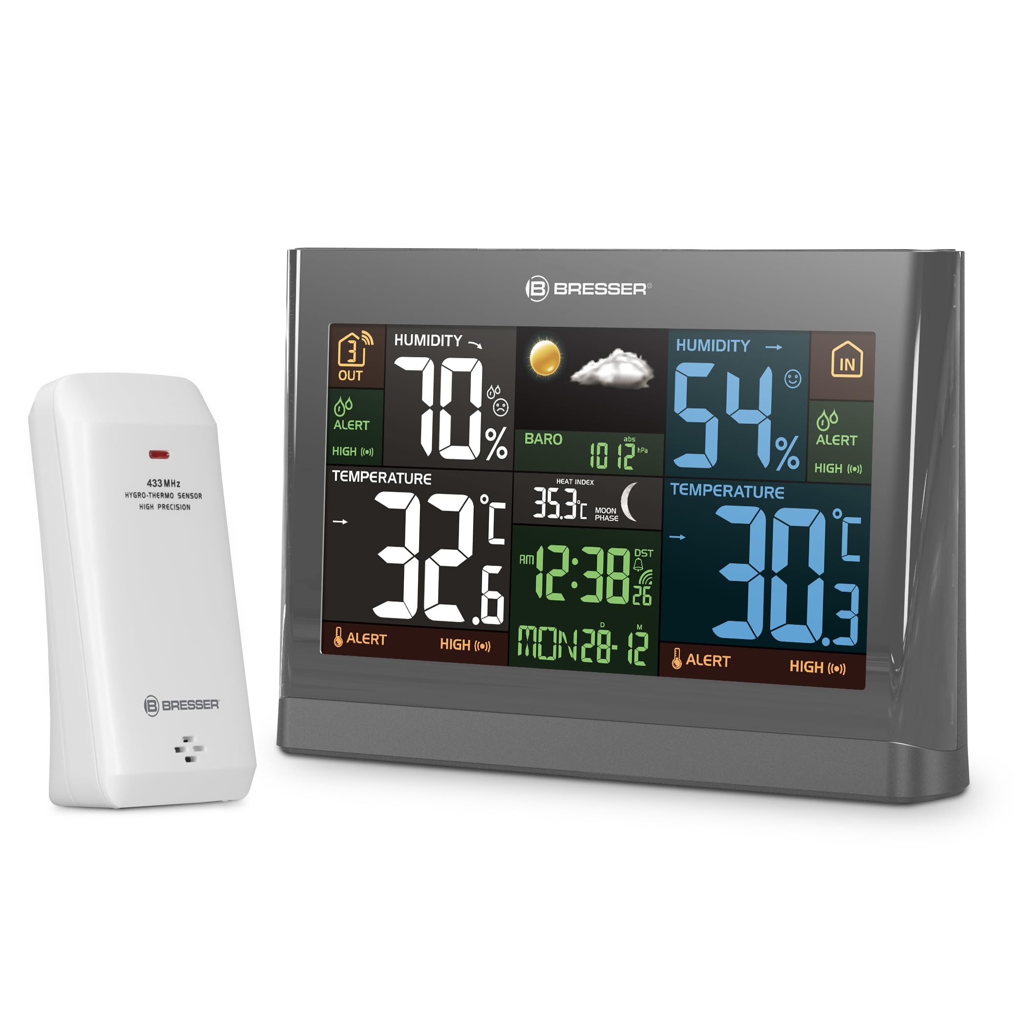 bresser-station-m-t-o-radio-meteo-thbm-colour-avec-grand-cran-couleur-et-capteur image 1