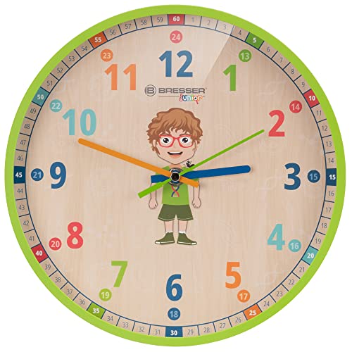bresser-junior-horloge-murale-enfant-silencieuse-25-cm-motif-flora-luna-lukas-ve image 7