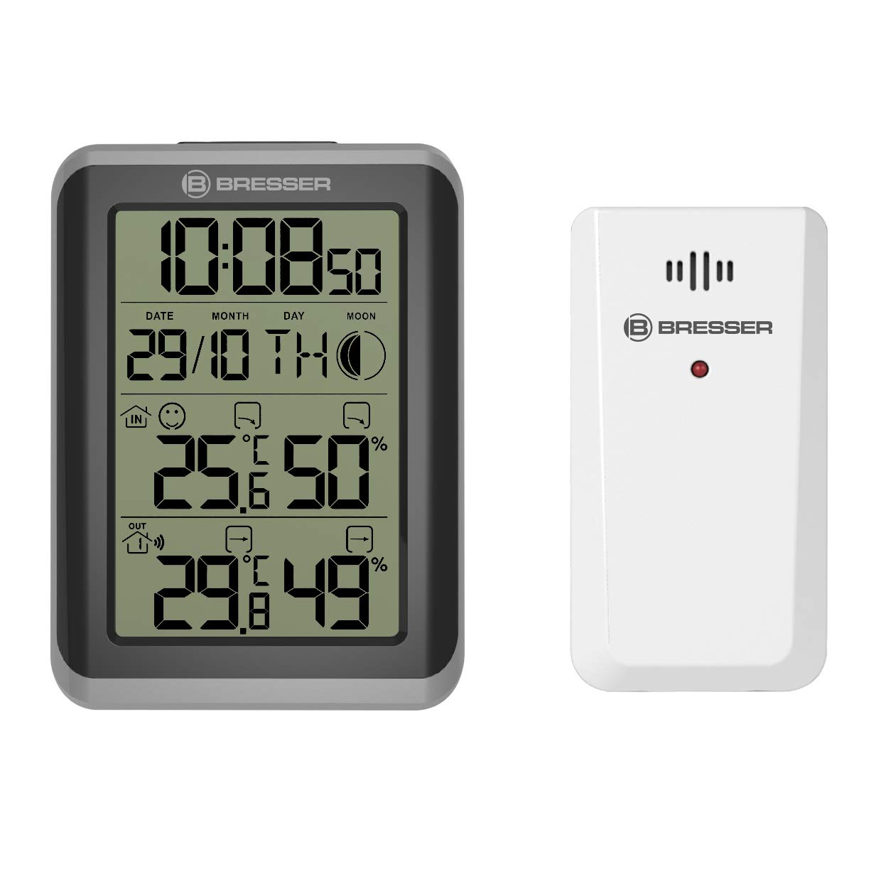 bresser-myclimate-thermo-hygrom-tre-avec-heure-date-phases-lune-et-r-veil-noir image 3