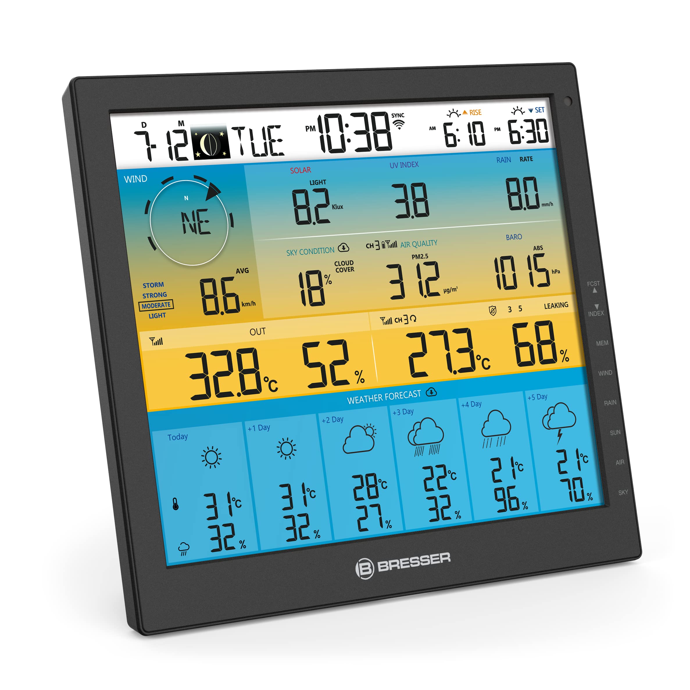 bresser-4cast-pro-sf-station-m-t-o-wlan-solaire-capteur-7-en-1-pr-visions-6-jour image 7