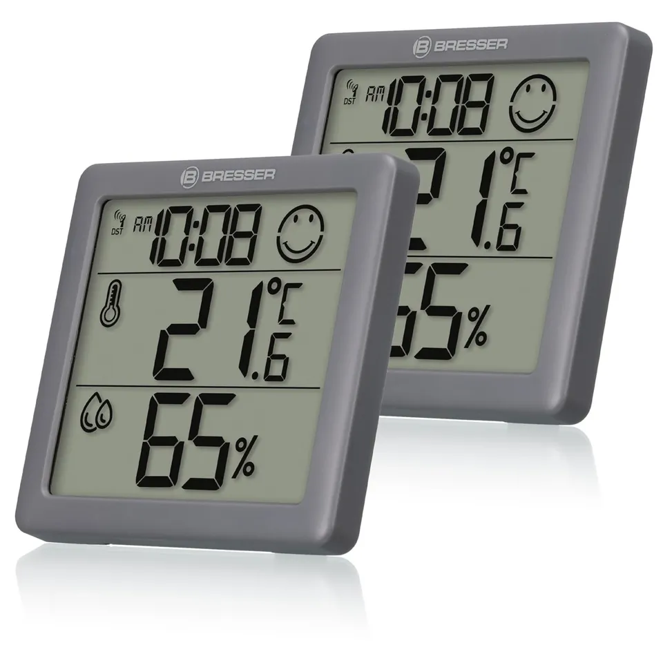 bresser-climate-smile-lot-de-2-thermo-hygrom-tres-smiley-poser-ou-fixer-au-mur-h image 1