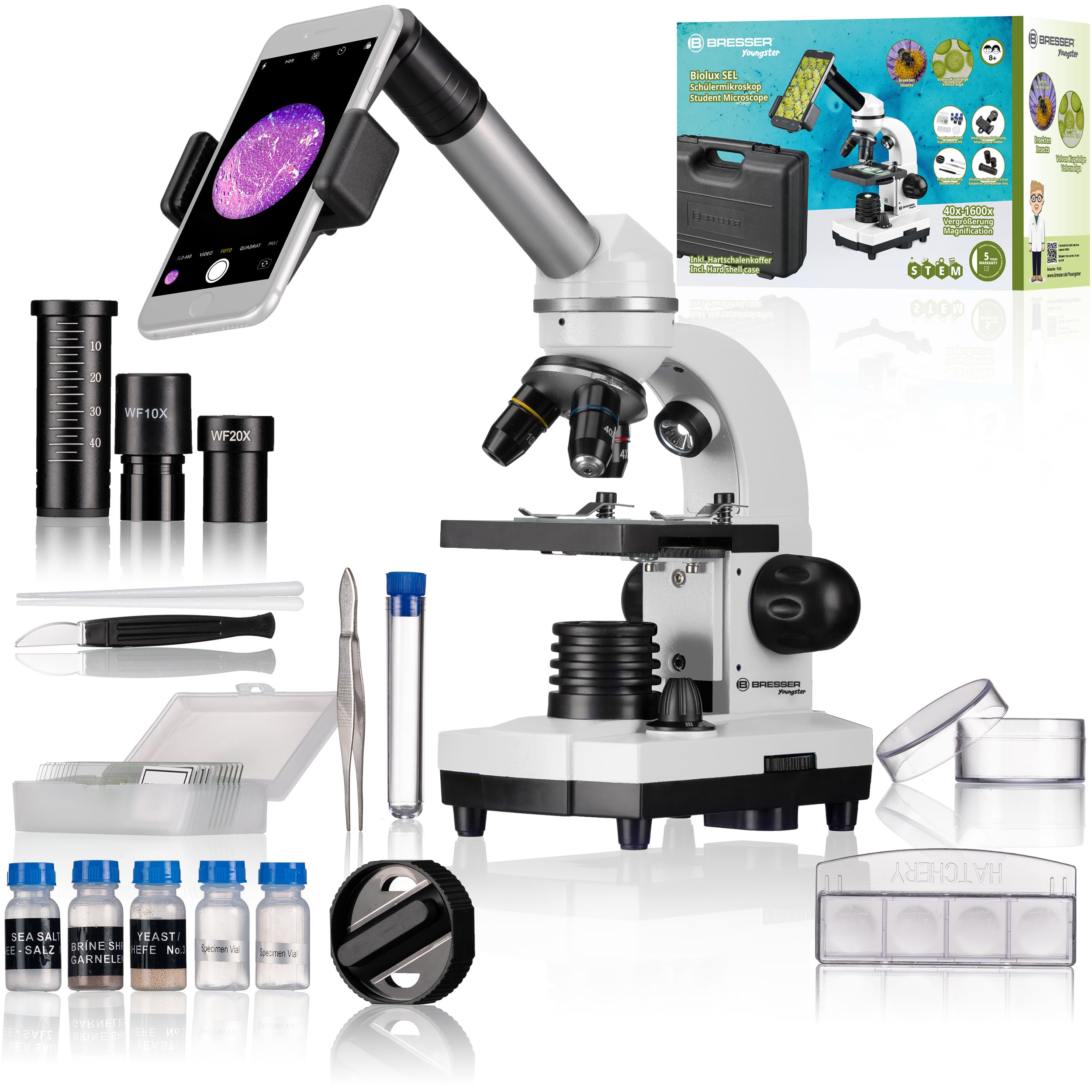 bresser-biolux-sel-kit-microscope-biologique-40x-1600x-avec-adaptateur-smartphon image 1