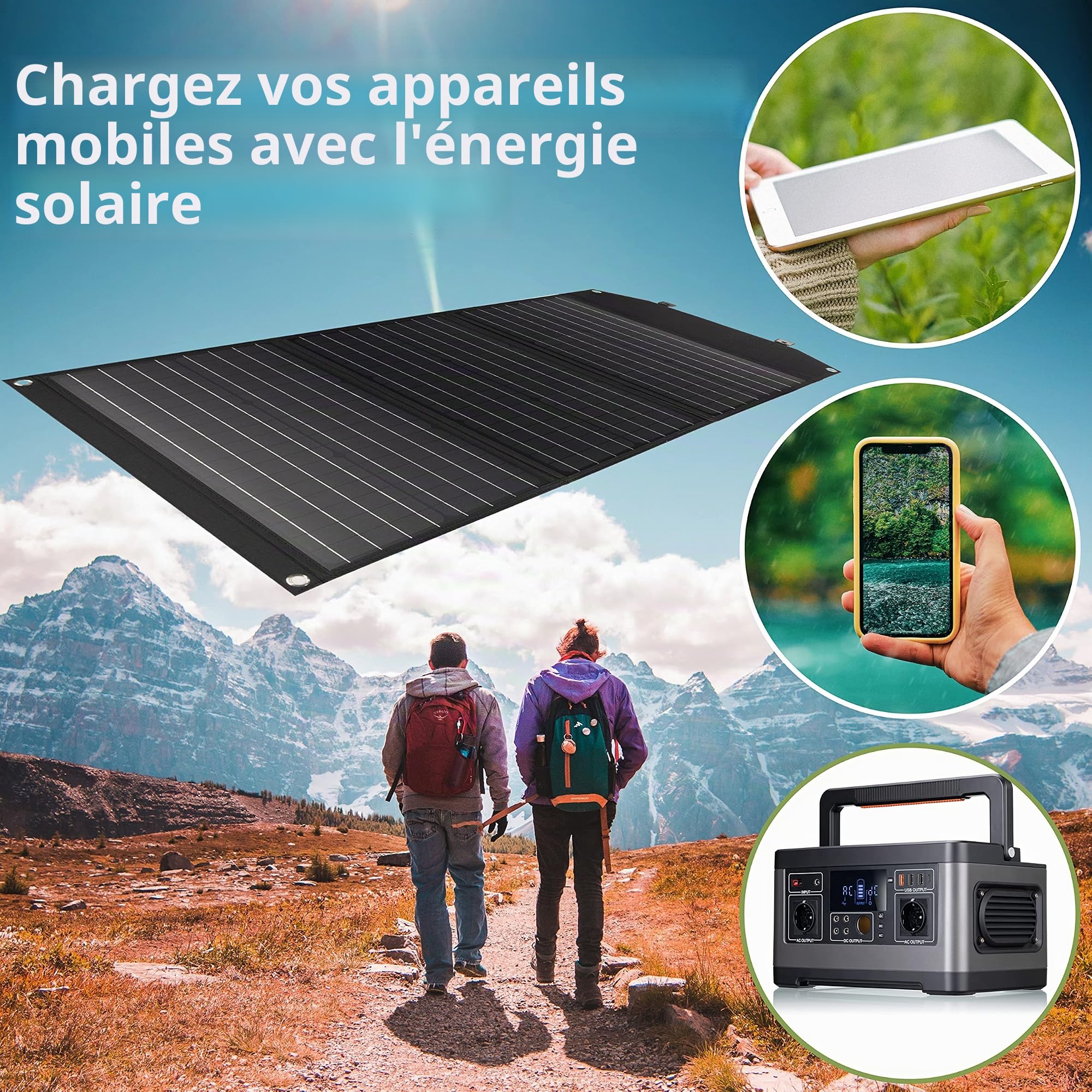 bresser-chargeur-solaire-portable-90w-pliable-usb-a-sortie-dc image 4