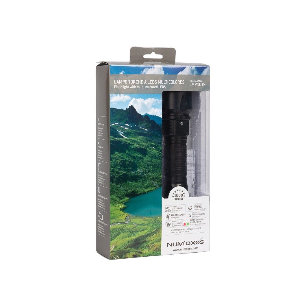 num-axes-lmp1019-lampe-torche-led-multicolore-rechargeable-1000-lumens-blanc-rou image 6