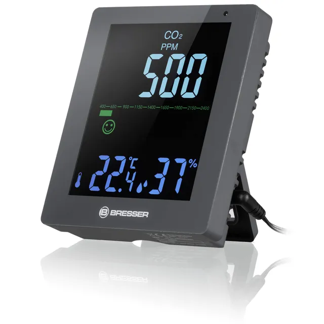 bresser-smile-contr-leur-qualit-de-l-air-co2-d-int-rieur-avec-smiley-gris image 1