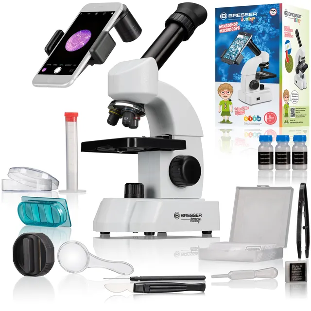 bresser-microscope-junior-40x-640x-avec-zoom-et-kit-de-d-marrage-complet image 1