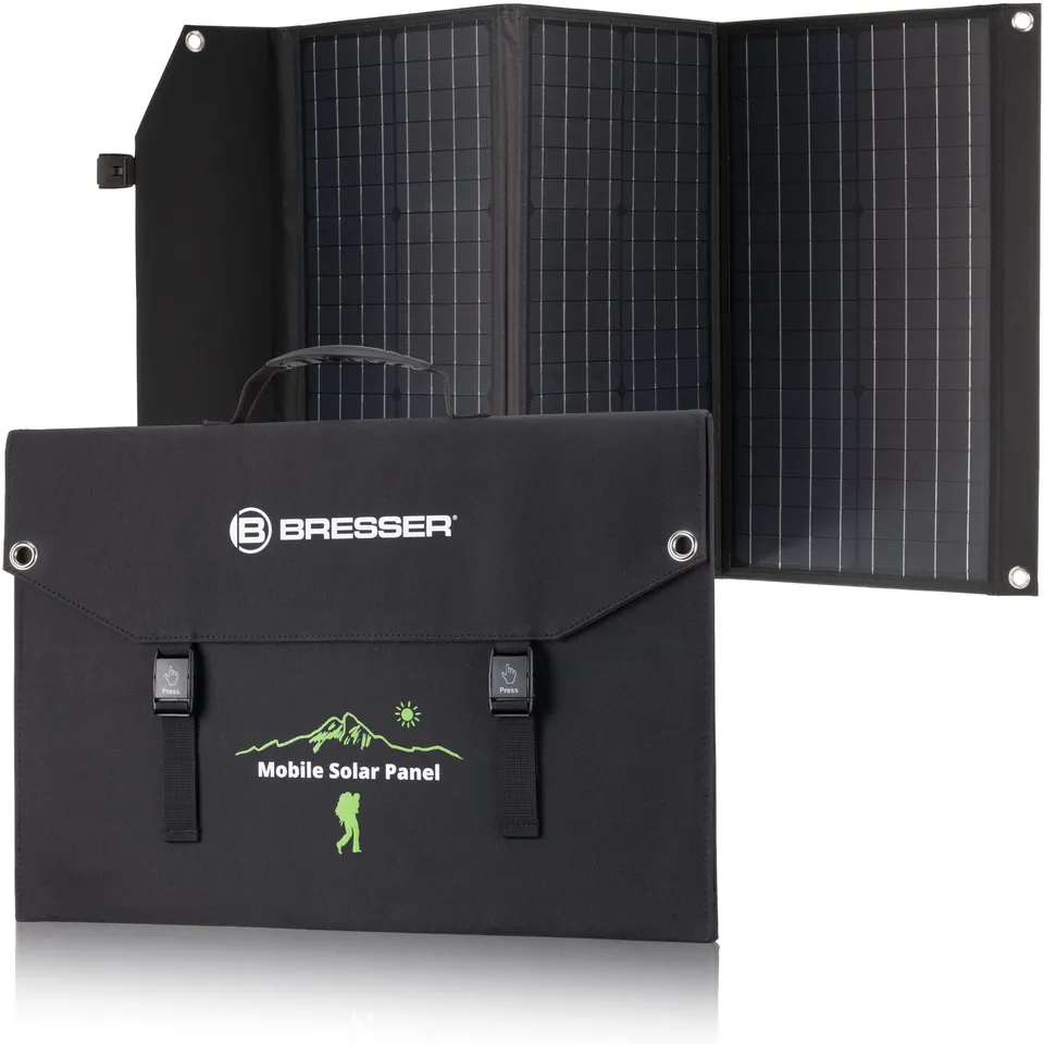 bresser-chargeur-solaire-portable-90w-pliable-usb-a-sortie-dc image 1