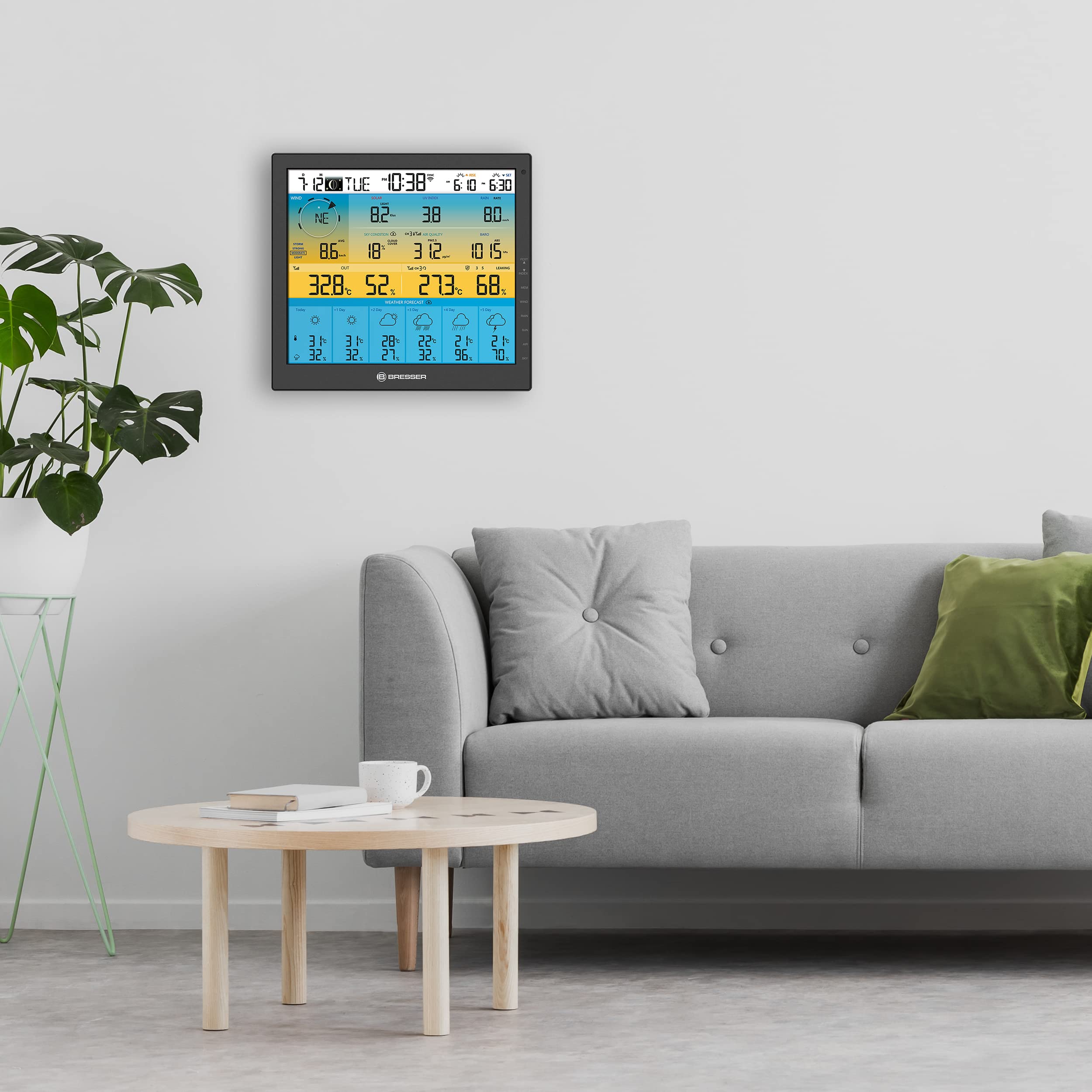 bresser-4cast-pro-sf-station-m-t-o-wlan-solaire-capteur-7-en-1-pr-visions-6-jour image 5