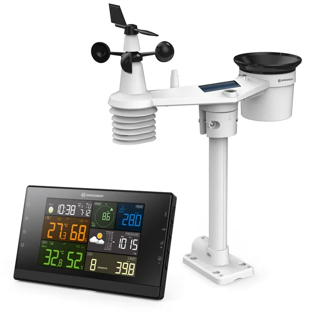 bresser-profi-wsc-station-m-t-o-wifi-capteur-7-en-1-cran-couleur-grise image 1