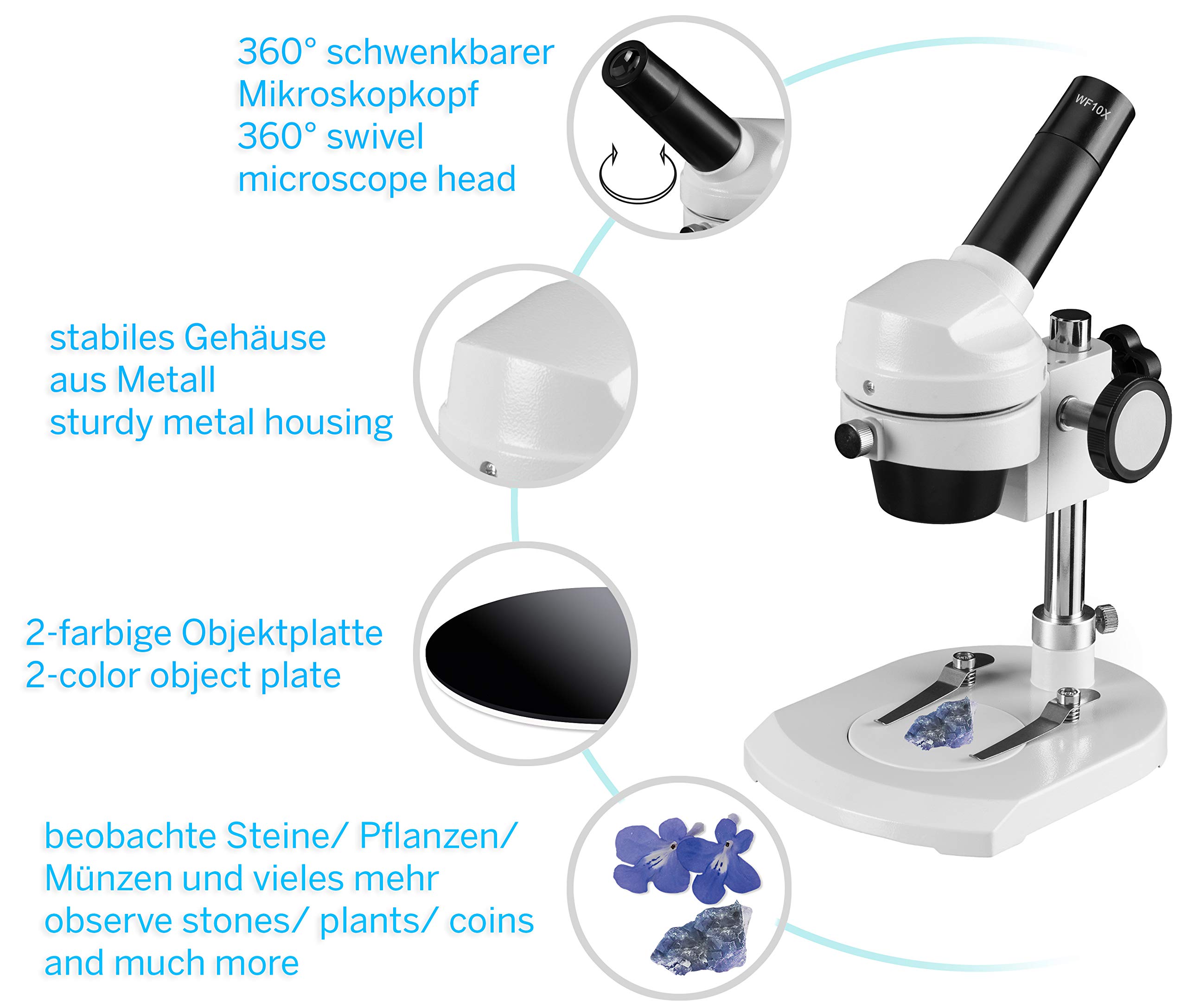 bresser-microscope-st-r-o-junior-20x-avec-bo-tier-en-m-tal image 2