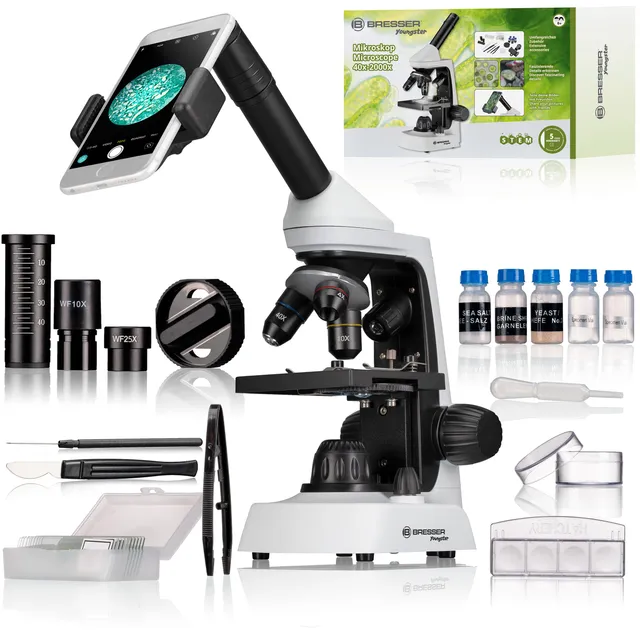 bresser-junior-microscope-40x-2000x-avec-support-smartphone-et-led image 1