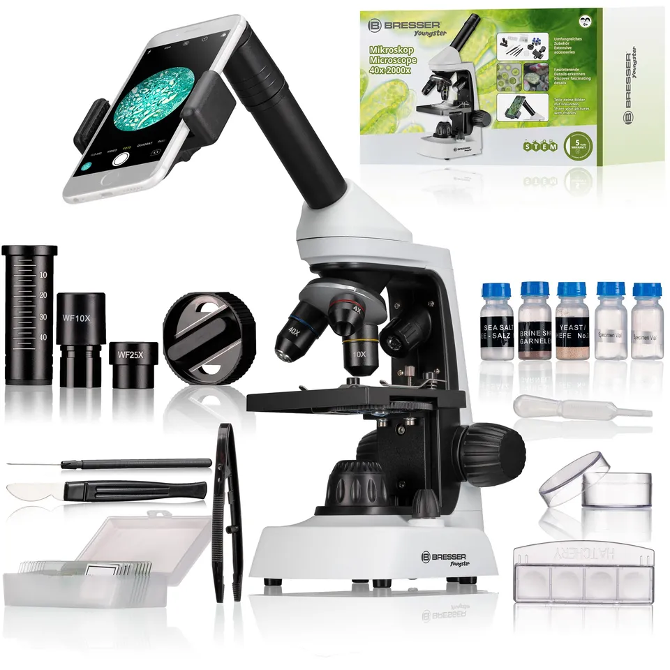 bresser-junior-microscope-40x-2000x-avec-support-smartphone-et-led image 1