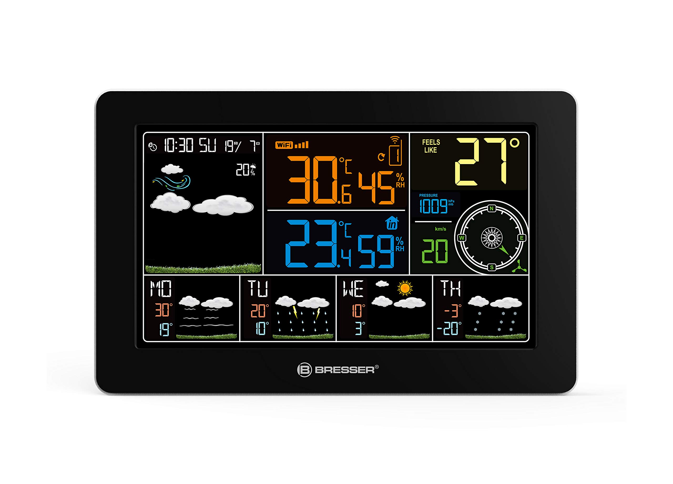 bresser-4cast-station-m-t-o-wifi-avec-capteur-ext-rieur-et-pr-visions-4-jours image 2