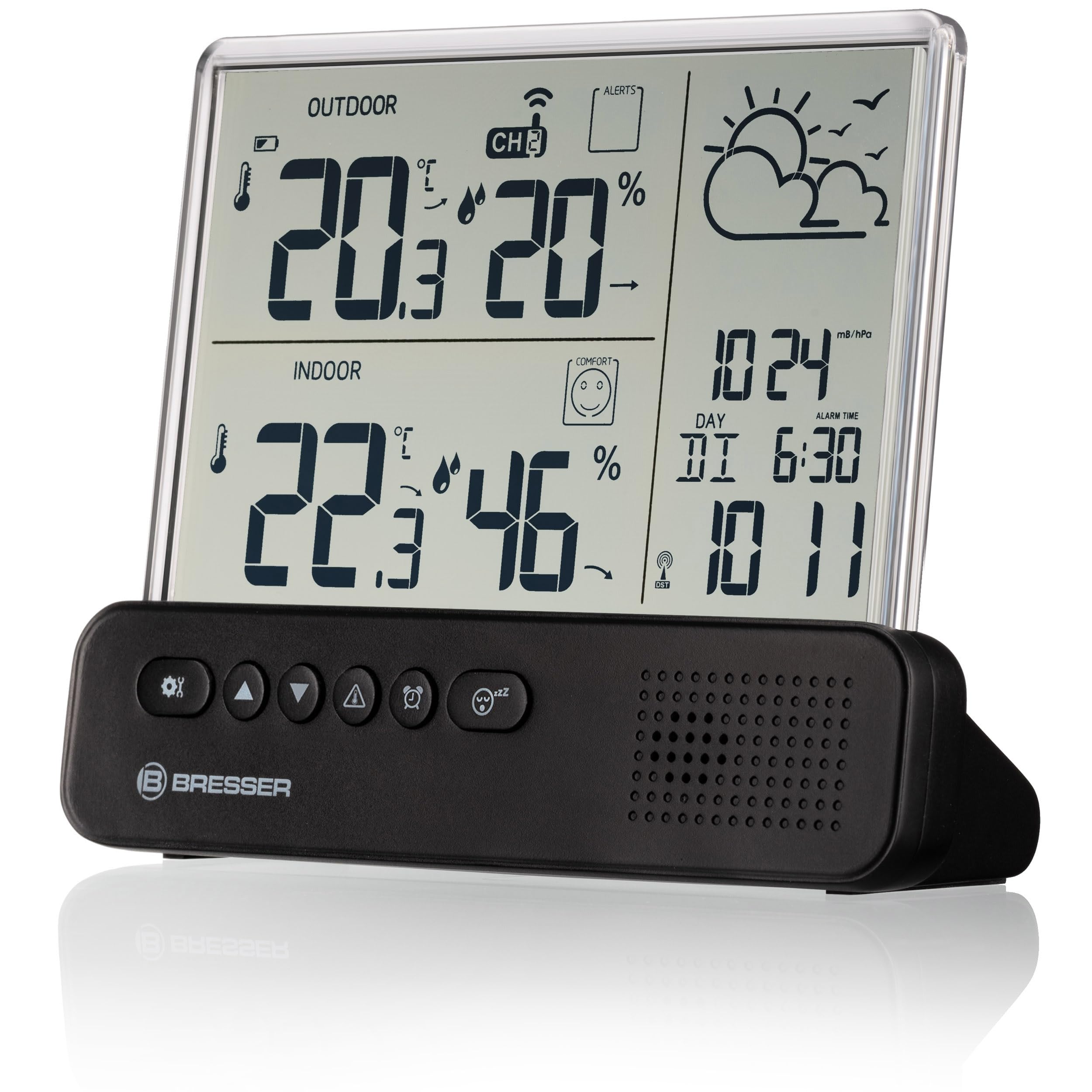 bresser-translucidus-nv-station-m-t-o-radio-avec-capteur-ext-rieur-cran-transpar image 2