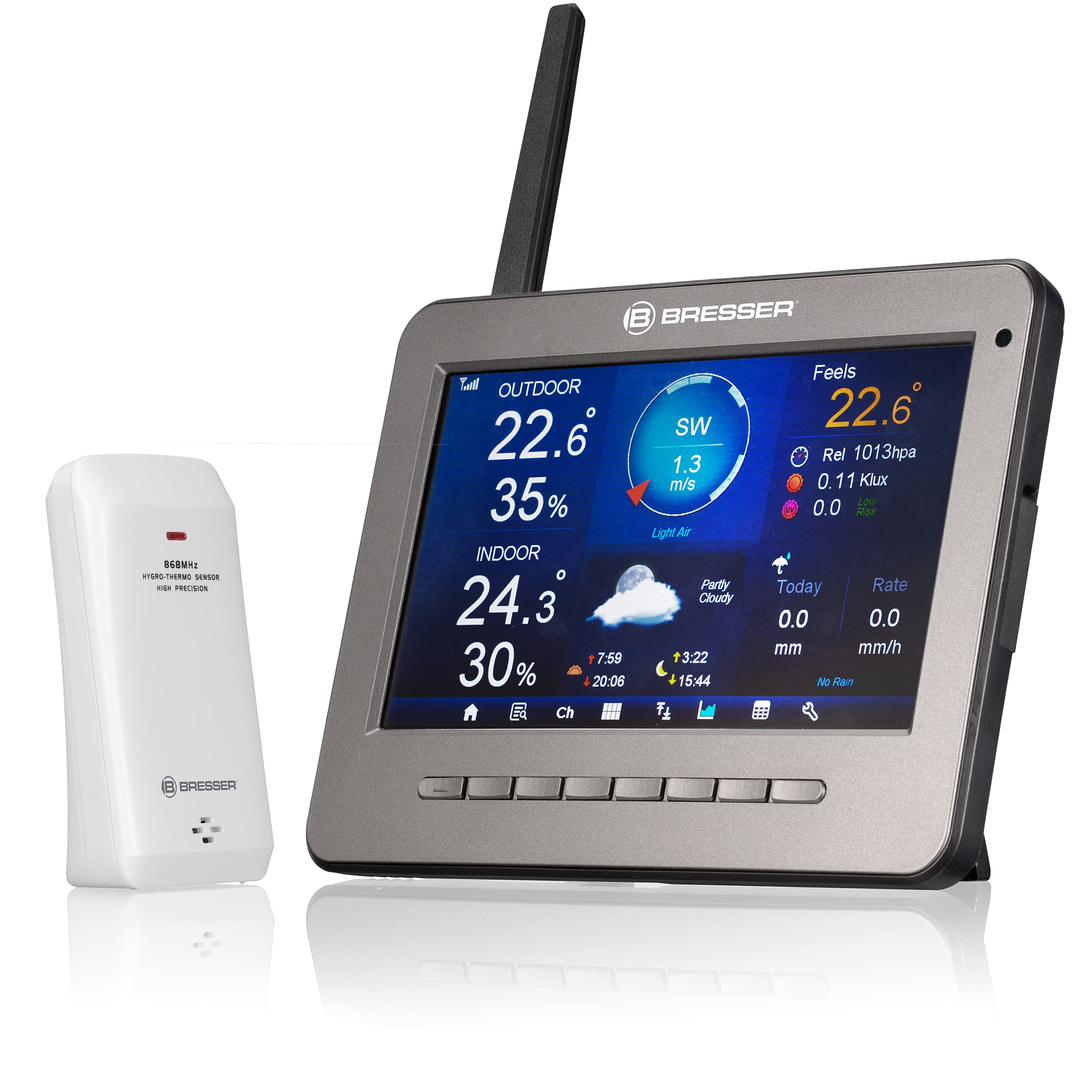 bresser-station-m-t-o-wifi-cran-tft-hd-7-avec-capteur-pro-7-en-1-anthracite image 4