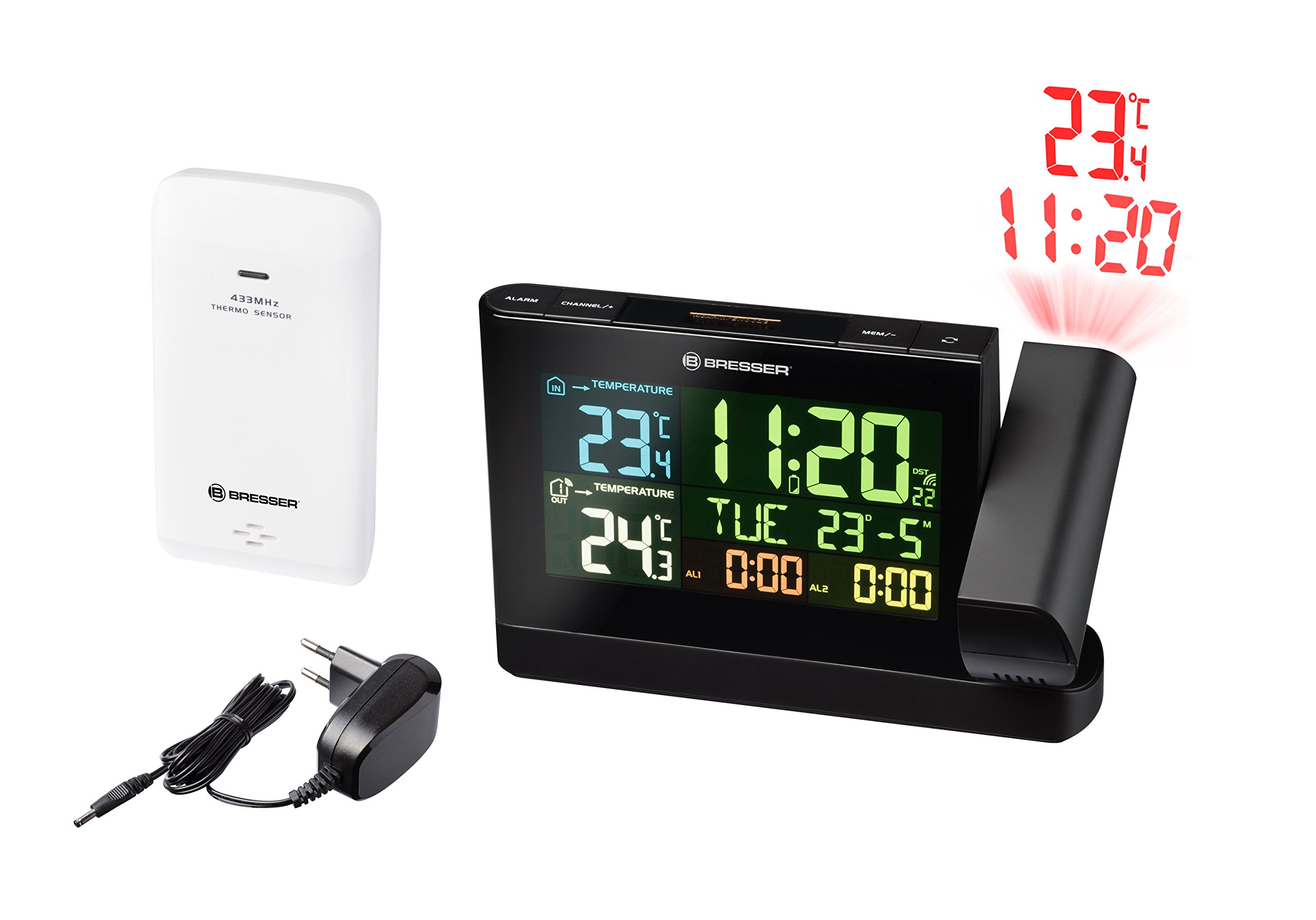 bresser-horloge-de-projection-radio-avec-cran-couleur-et-capteur-ext-rieur image 3