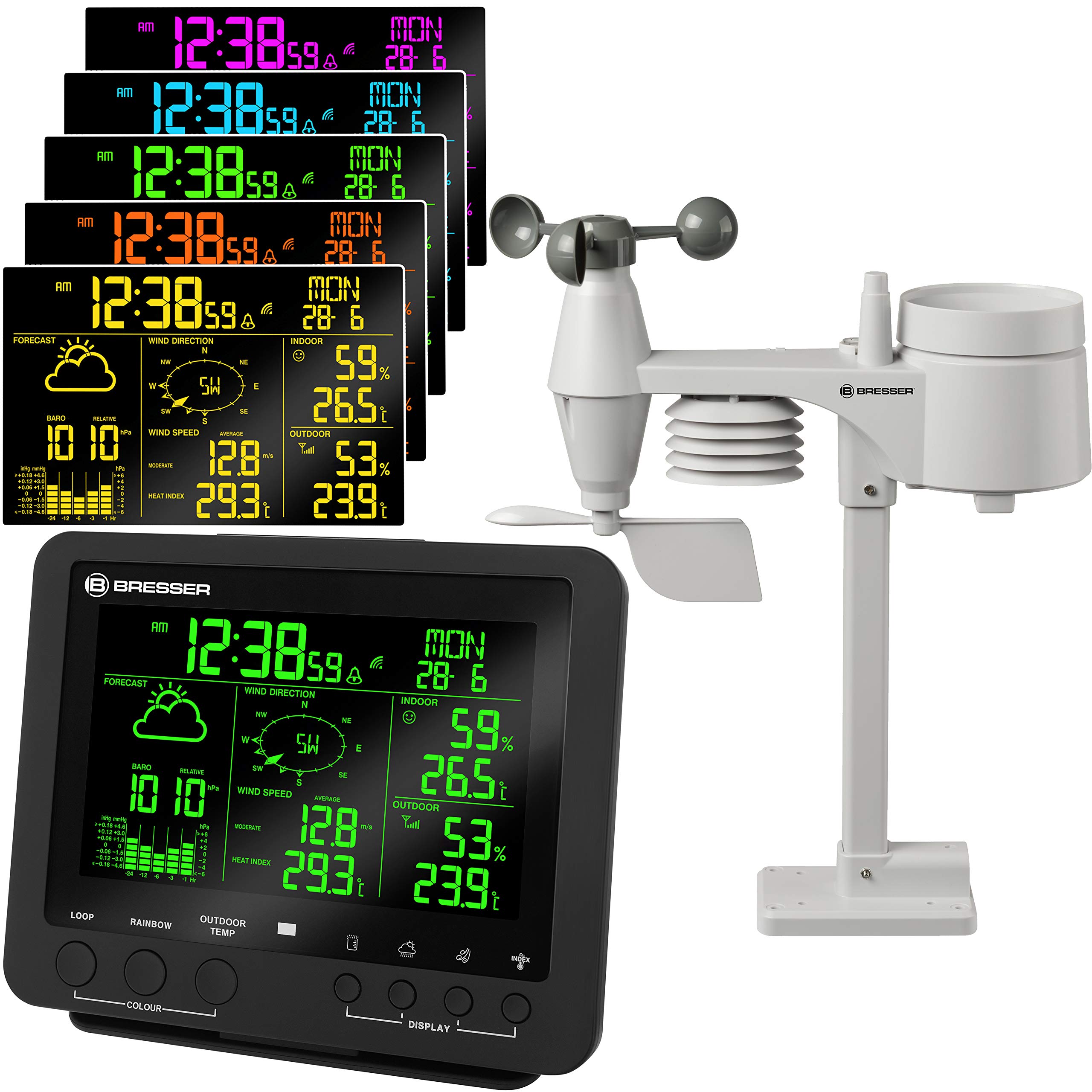 bresser-5-en-1-centre-m-t-o-pro-station-sans-fil-cran-couleur-5-7-noir image 2