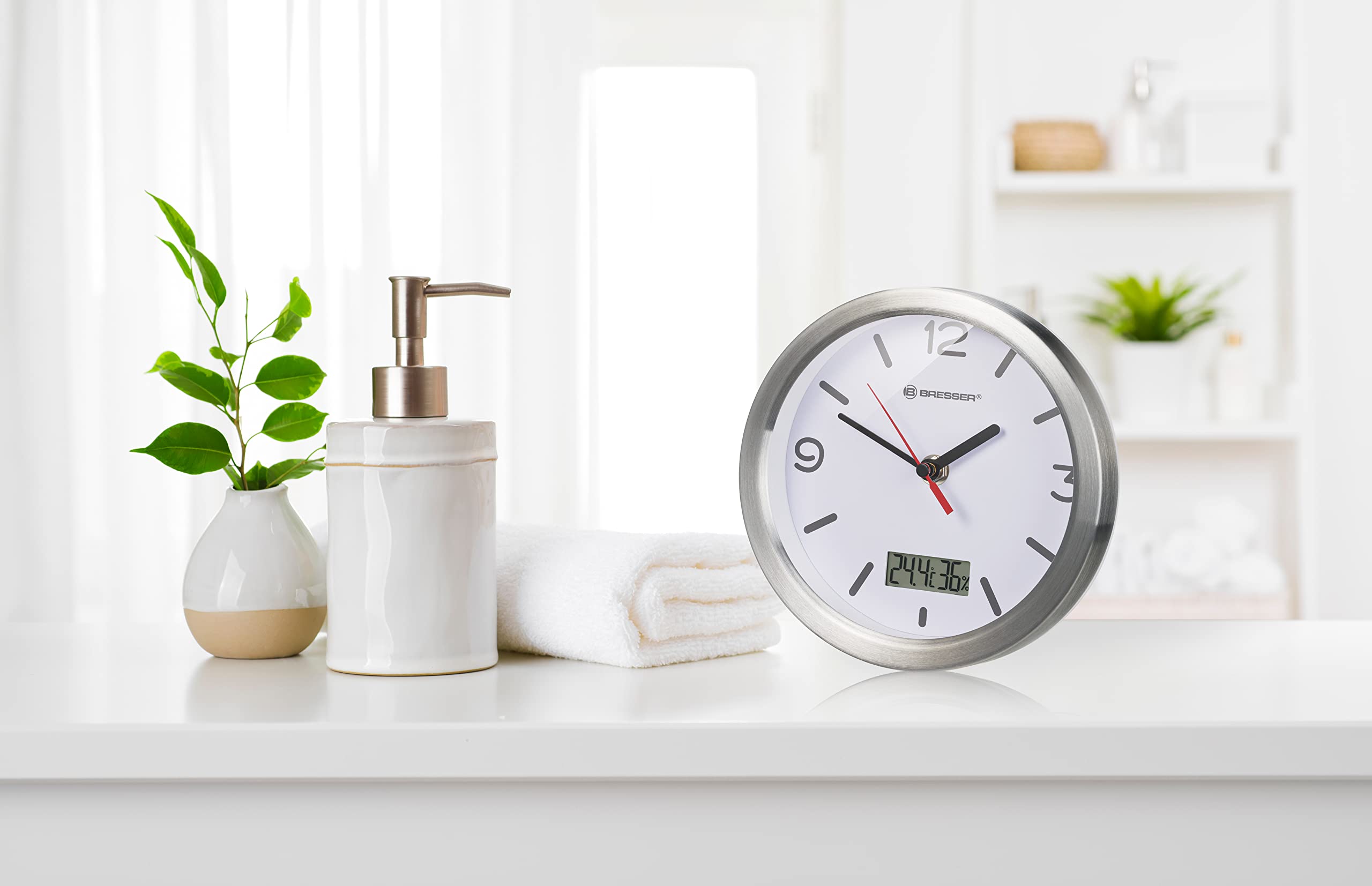 bresser-horloge-salle-de-bain-radio-pilot-e-17-cm-blanc image 2