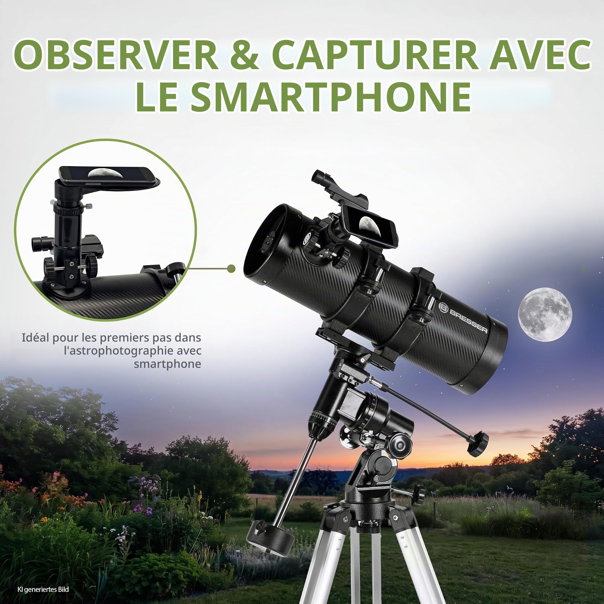 bresser-pluto-114-500-eq-t-lescope-newton-avec-adaptateur-smartphone image 3
