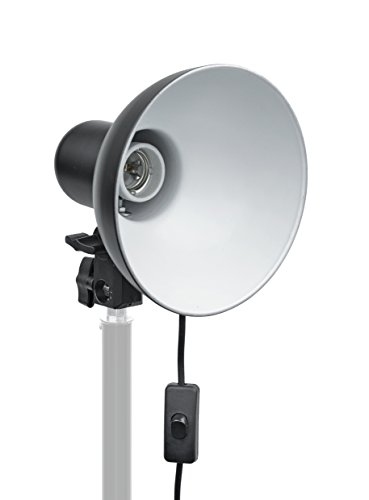bresser-support-lampe-studio-e27-avec-r-flecteur-15-5-cm-t-te-inclinable-noir image 2