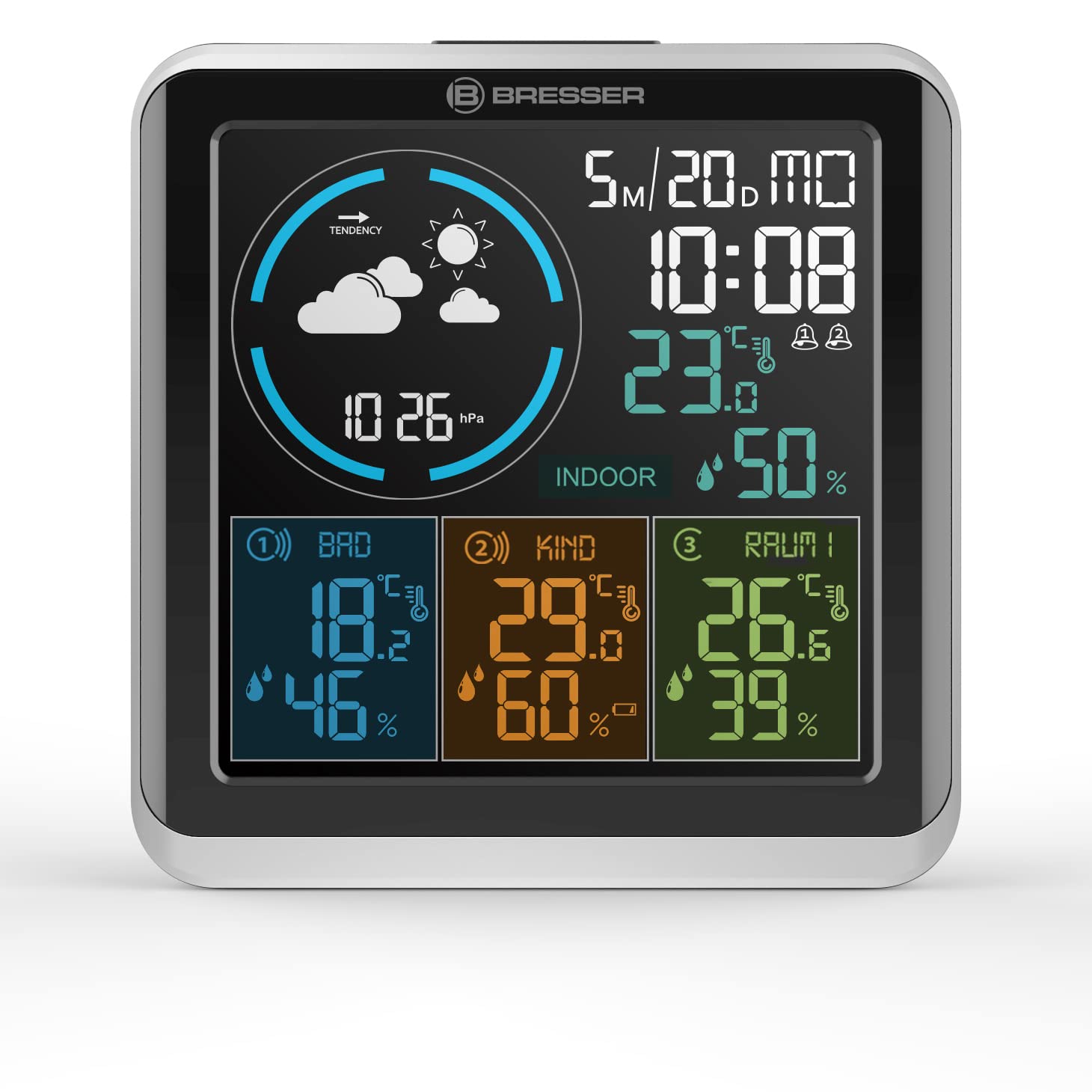 bresser-quadro-individio-station-m-t-o-sans-fil-avec-4-points-de-mesure-et-3-cap image 2