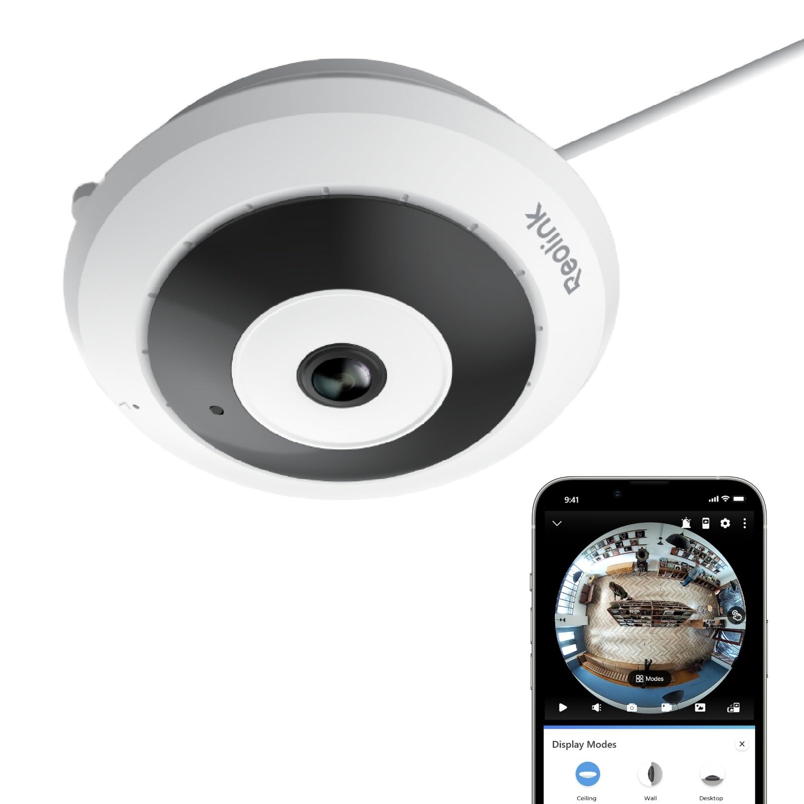 reolink-cam-ra-fisheye-wifi-6mp-2k-panorama-360-int-rieure image 1
