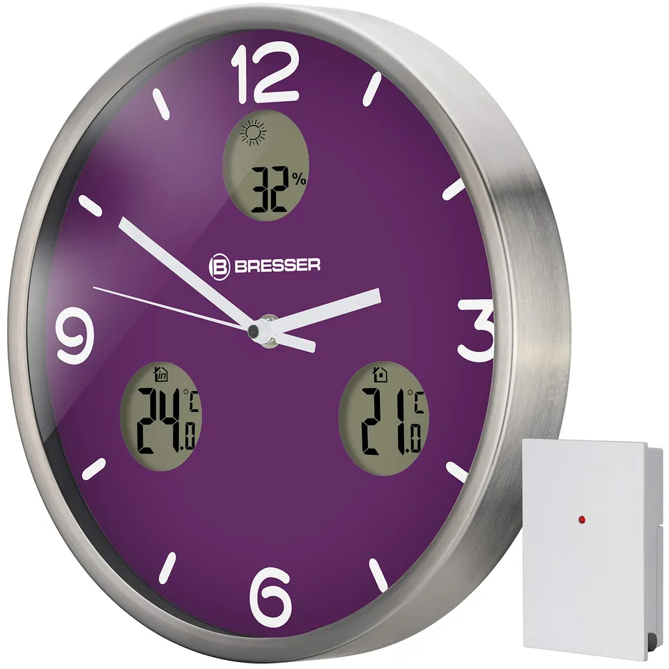 bresser-mytime-io-nx-horloge-murale-radio-pilot-e-30-cm-avec-thermom-tre-et-hygr image 1