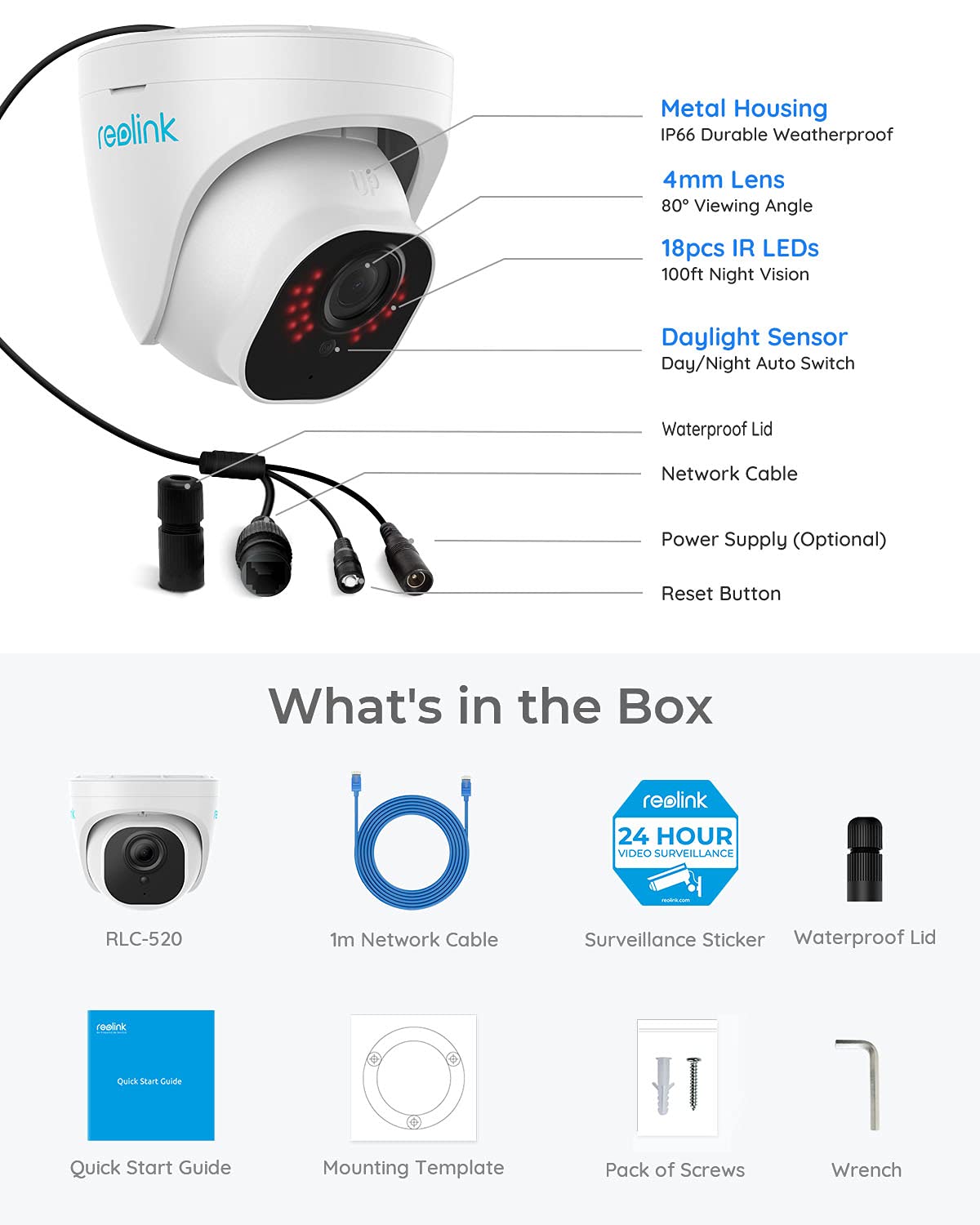 reolink-rlc-520-5mp-cam-ra-de-surveillance-ext-rieure-poe-d-me-5mp-ir-30m-ip66 image 8
